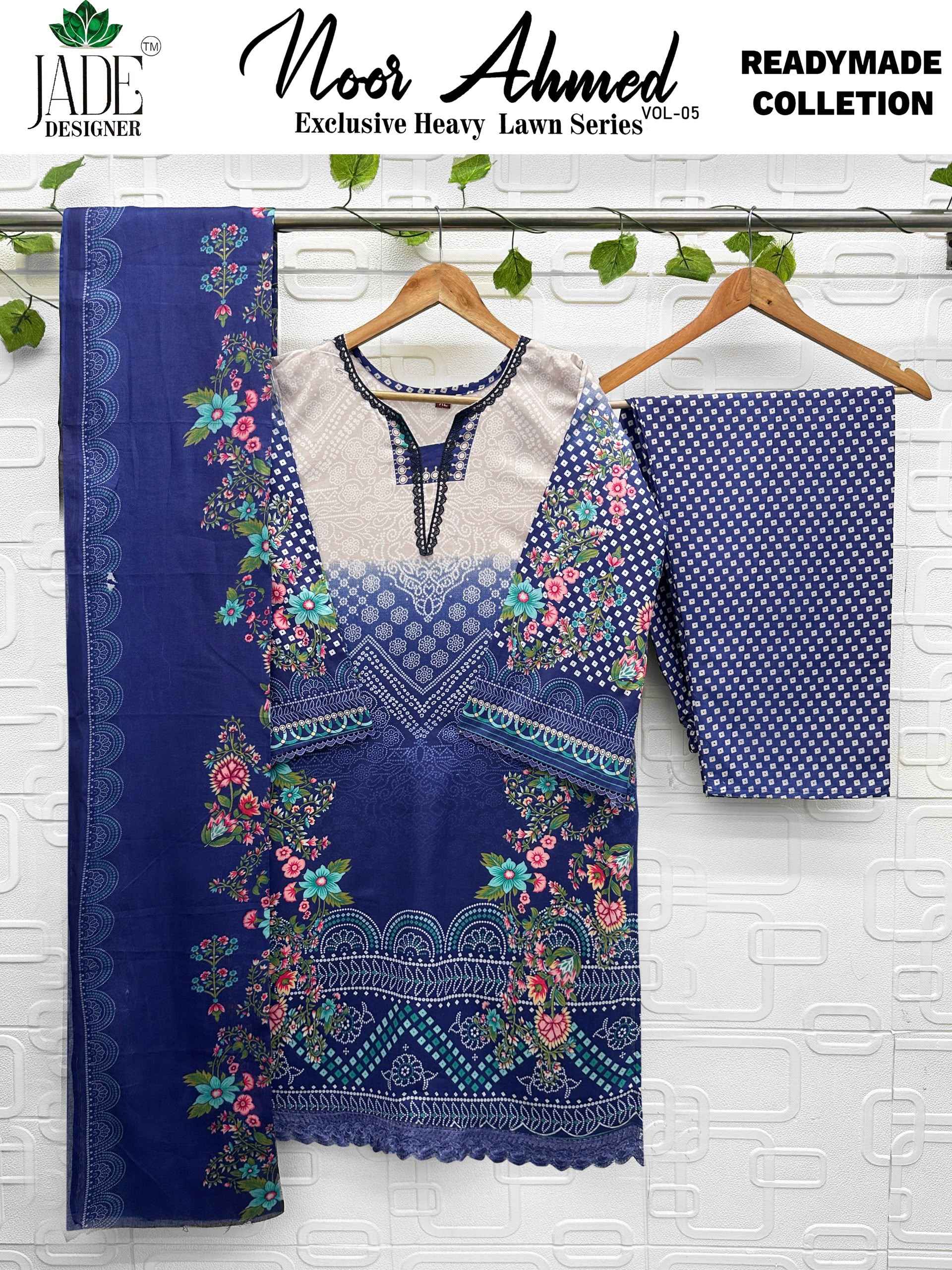 Jade Noor Ahmed Vol 5 Readymade Lawn Cotton Dress 6 pcs Catalogue