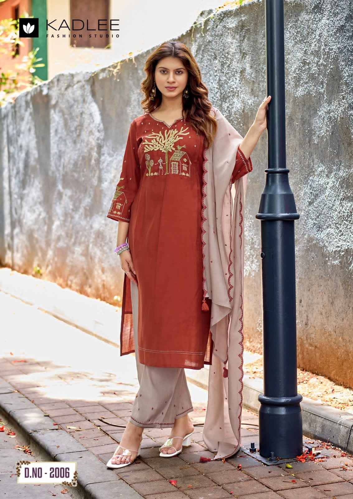 Kadlee Rajvee Roman Silk Kurti Combo 6 pcs Catalogue
