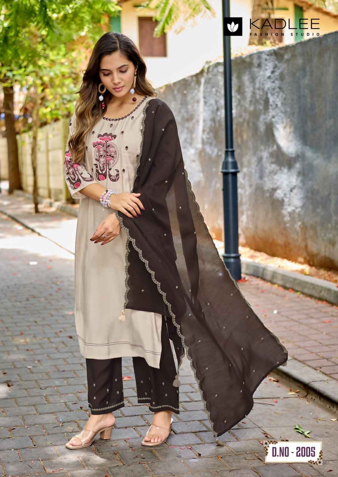 Kadlee Rajvee Roman Silk Kurti Combo 6 pcs Catalogue
