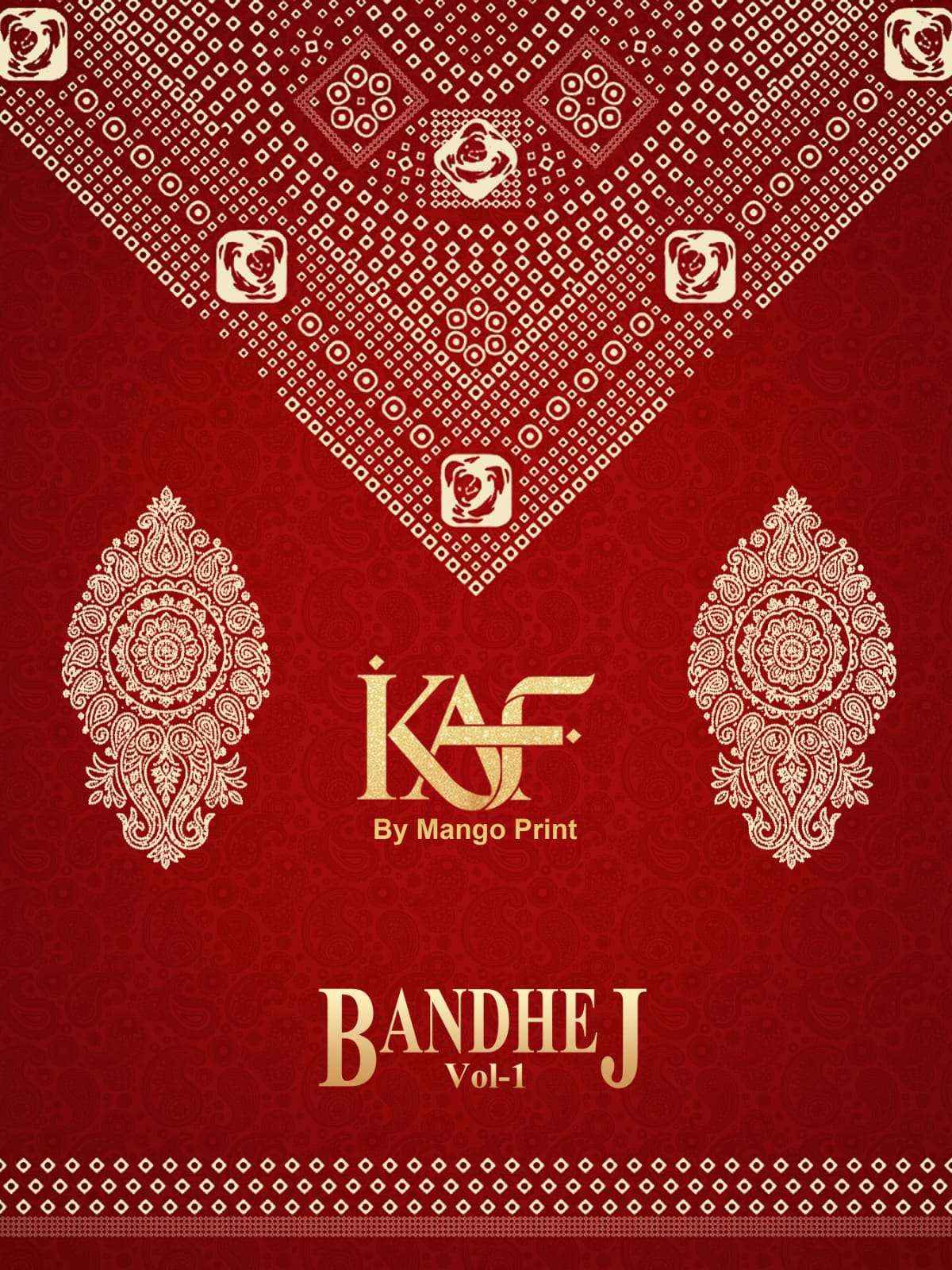 KAF Fabric Bandhej Vol 1 Cotton Dress Material 10 Pcs Catalouge