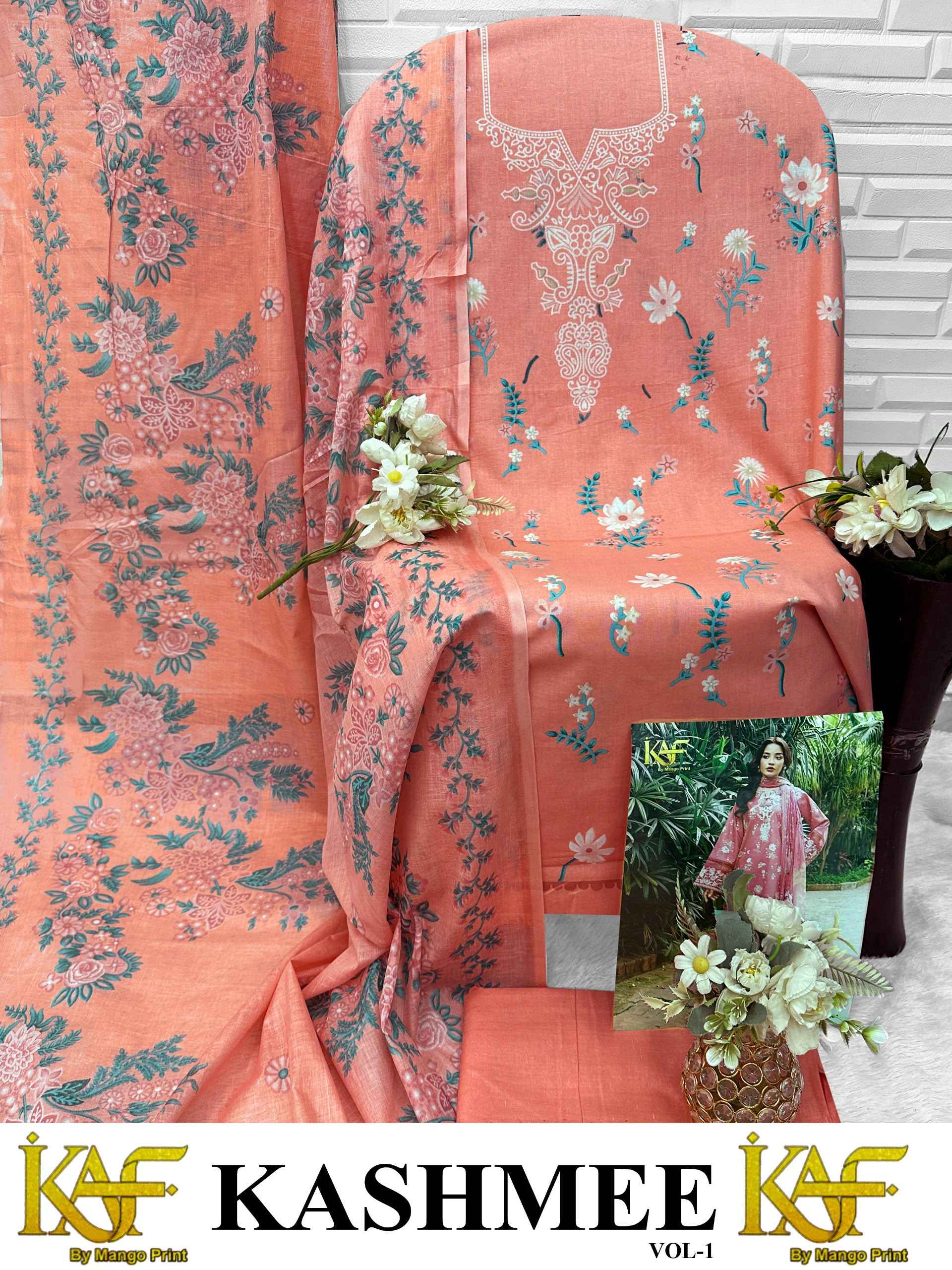 KAF Fabric Kashmee Vol 1 Cotton Dress Material 6 Pcs Catalouge