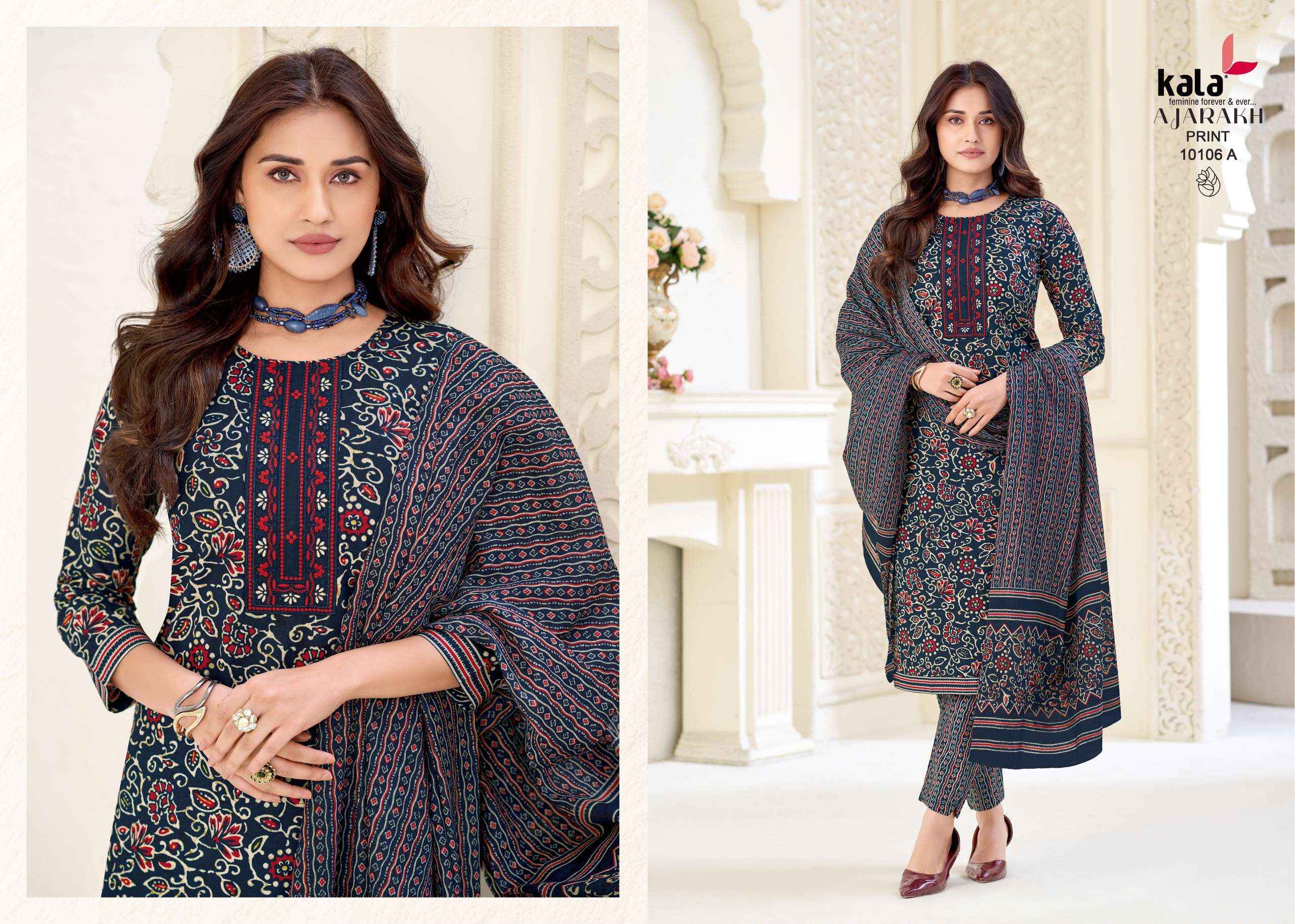 Kala Ajrakh Print Vol 1 Readymade Cotton Dress 10 pcs Catalogue
