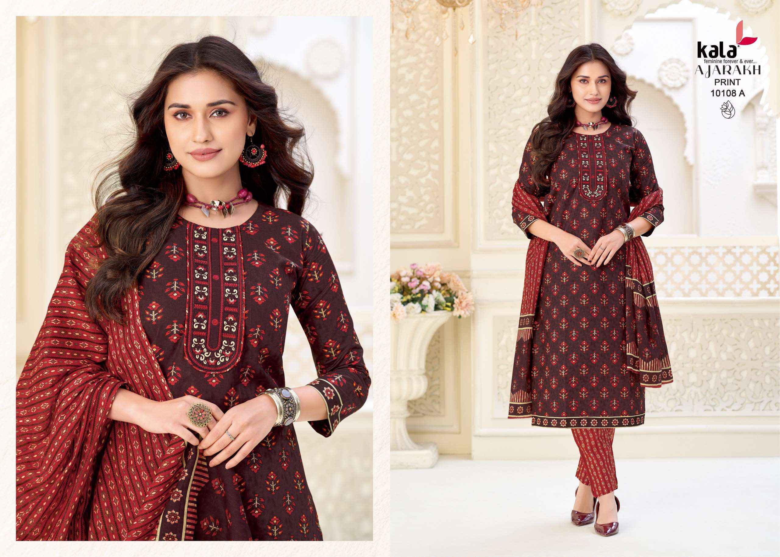 Kala Ajrakh Print Vol 1 Readymade Cotton Dress 10 pcs Catalogue