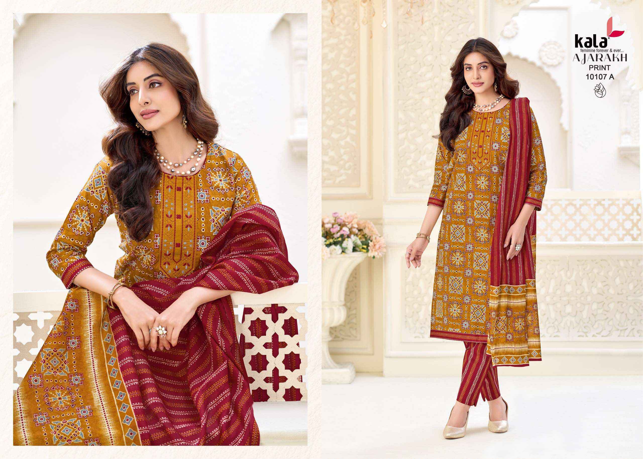 Kala Ajrakh Print Vol 1 Readymade Cotton Dress 10 pcs Catalogue