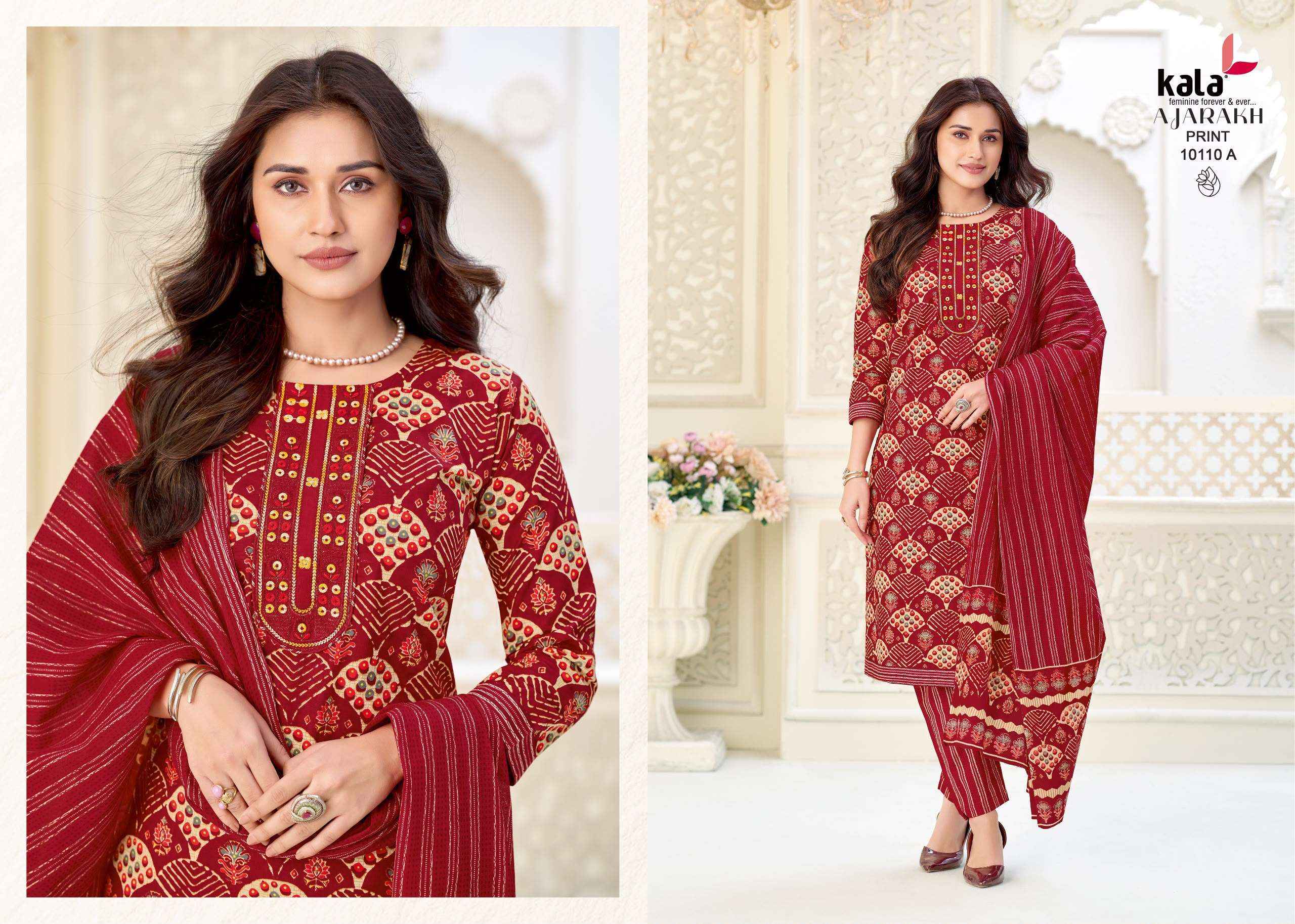 Kala Ajrakh Print Vol 1 Readymade Cotton Dress 10 pcs Catalogue