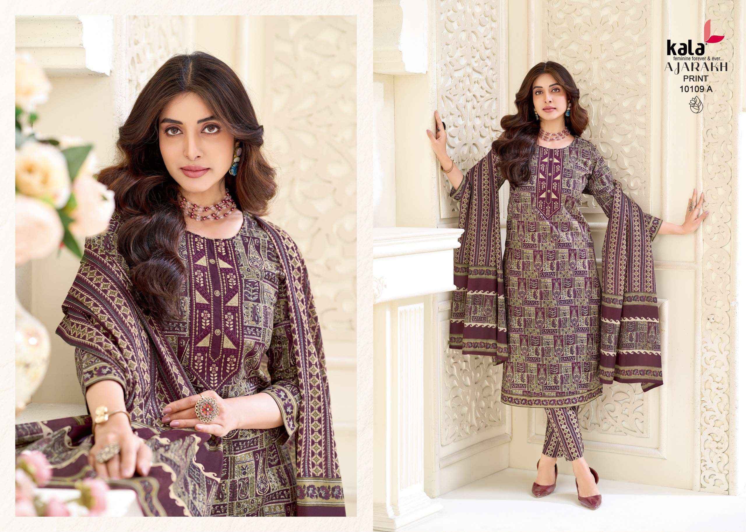 Kala Ajrakh Print Vol 1 Readymade Cotton Dress 10 pcs Catalogue