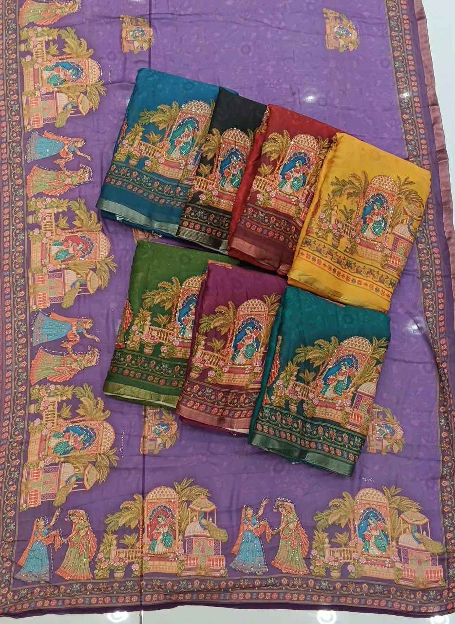 Kashvi Tulsi Dull Moss Saree 8 pcs Catalogue