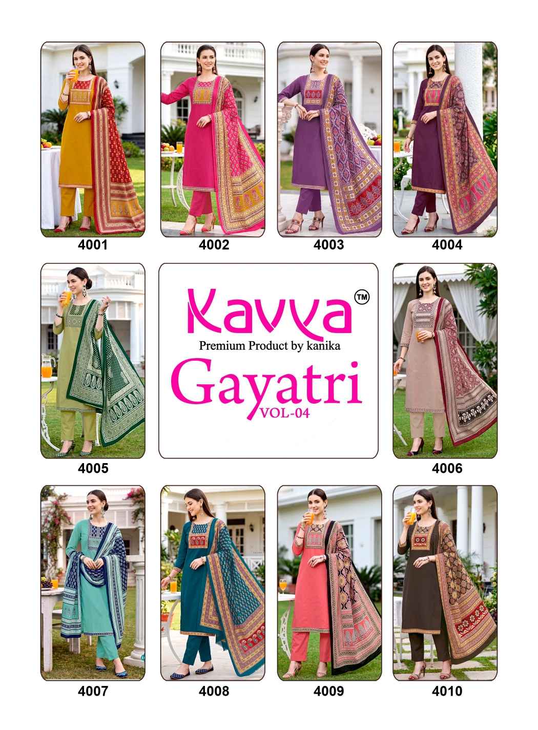 Kavya Gayatri Vol 4 Dhabu Cotton Kurti Combo 10 pcs Catalogue