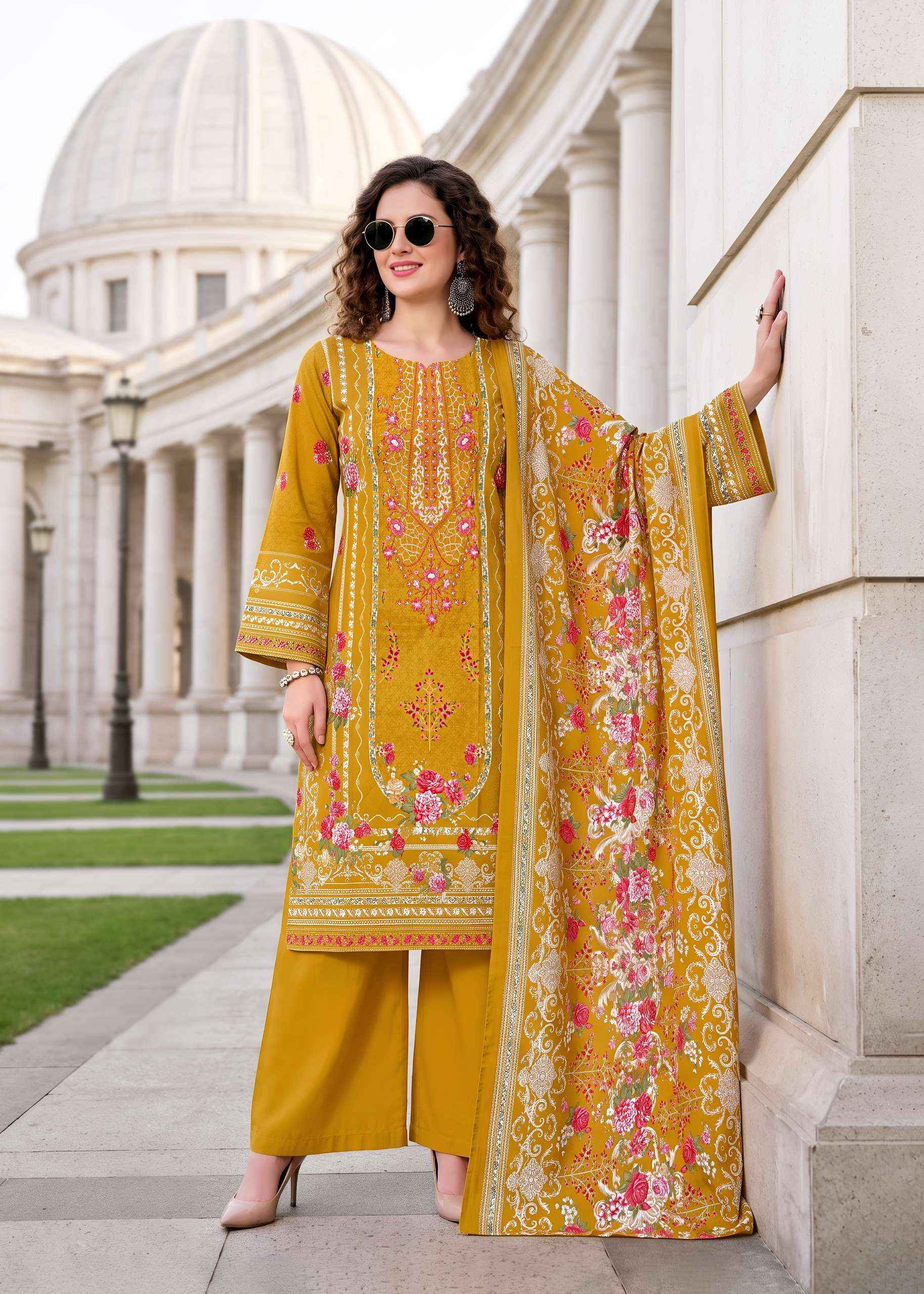 Kavyakala Needle Wonder Cotton Dress Material 6 pcs Catalogue