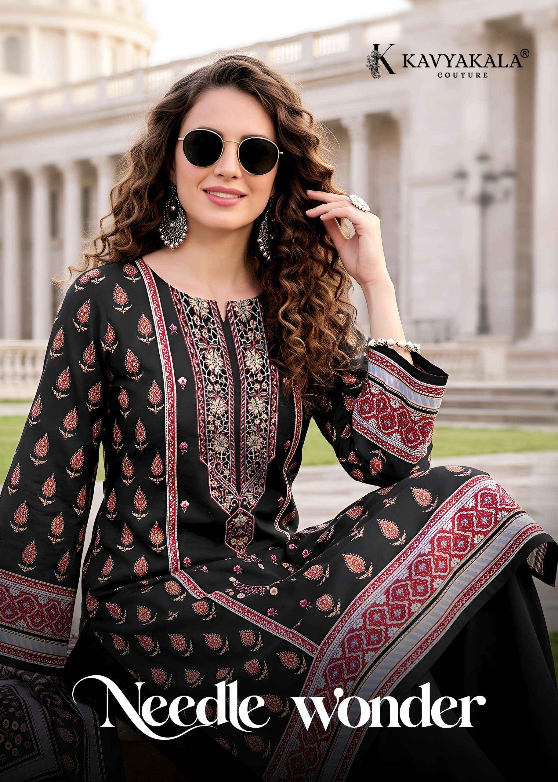 Kavyakala Needle Wonder Cotton Dress Material 6 pcs Catalogue