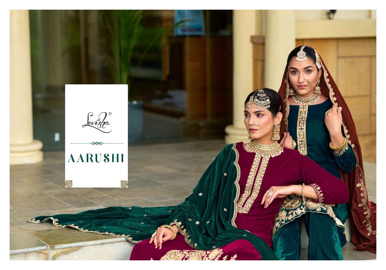 Levisha Aarushi Velvet Dress Material 6 pcs Catalogue