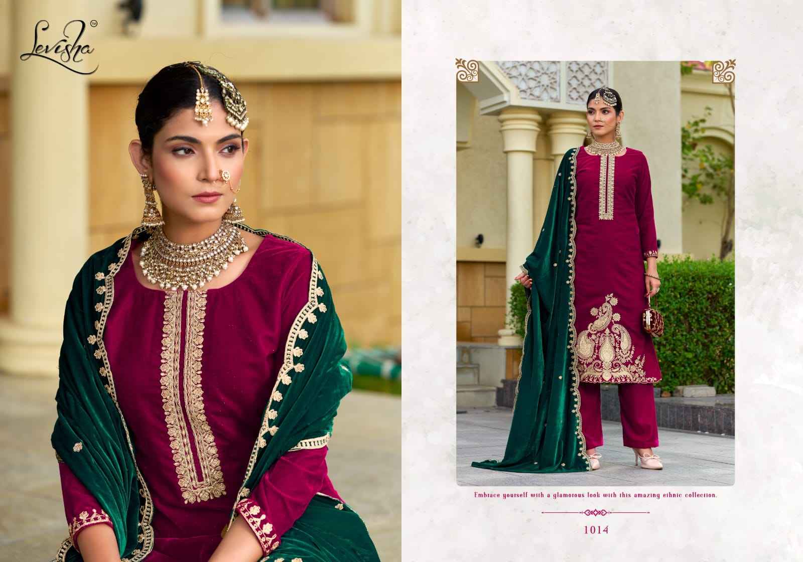 Levisha Aarushi Velvet Dress Material 6 pcs Catalogue