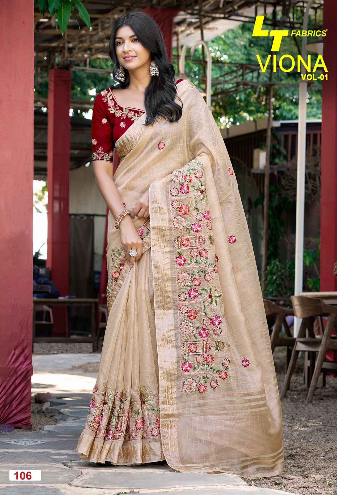 LT Fabrics Viona Vol 1 Kora Silk Saree 6 pcs Catalogue