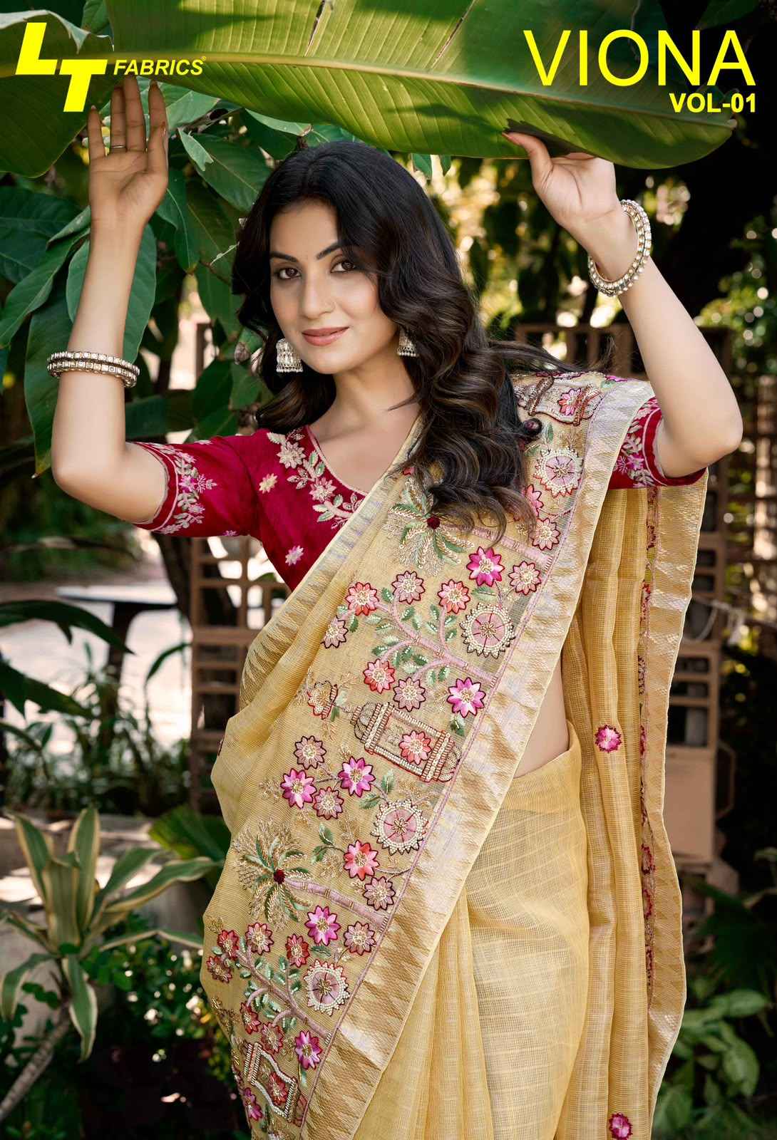LT Fabrics Viona Vol 1 Kora Silk Saree 6 pcs Catalogue