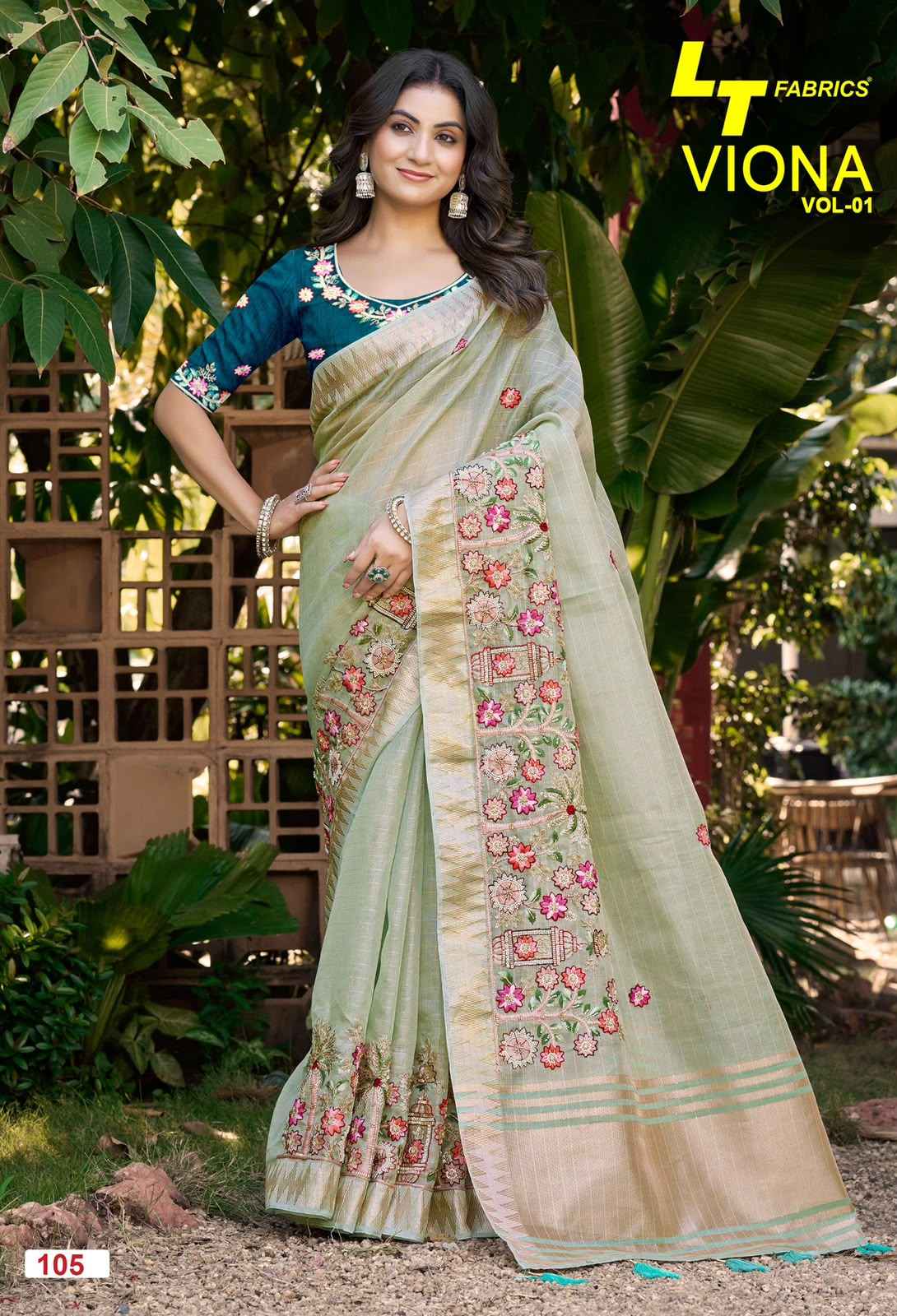 LT Fabrics Viona Vol 1 Kora Silk Saree 6 pcs Catalogue