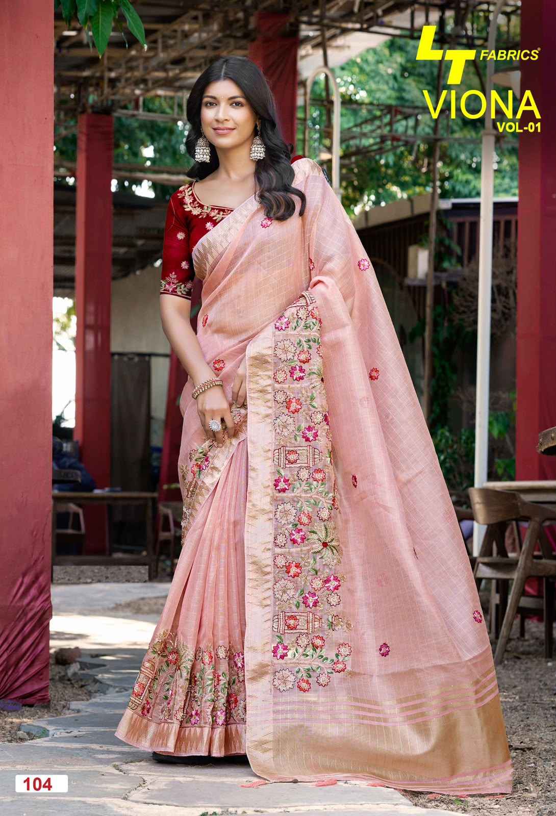 LT Fabrics Viona Vol 1 Kora Silk Saree 6 pcs Catalogue