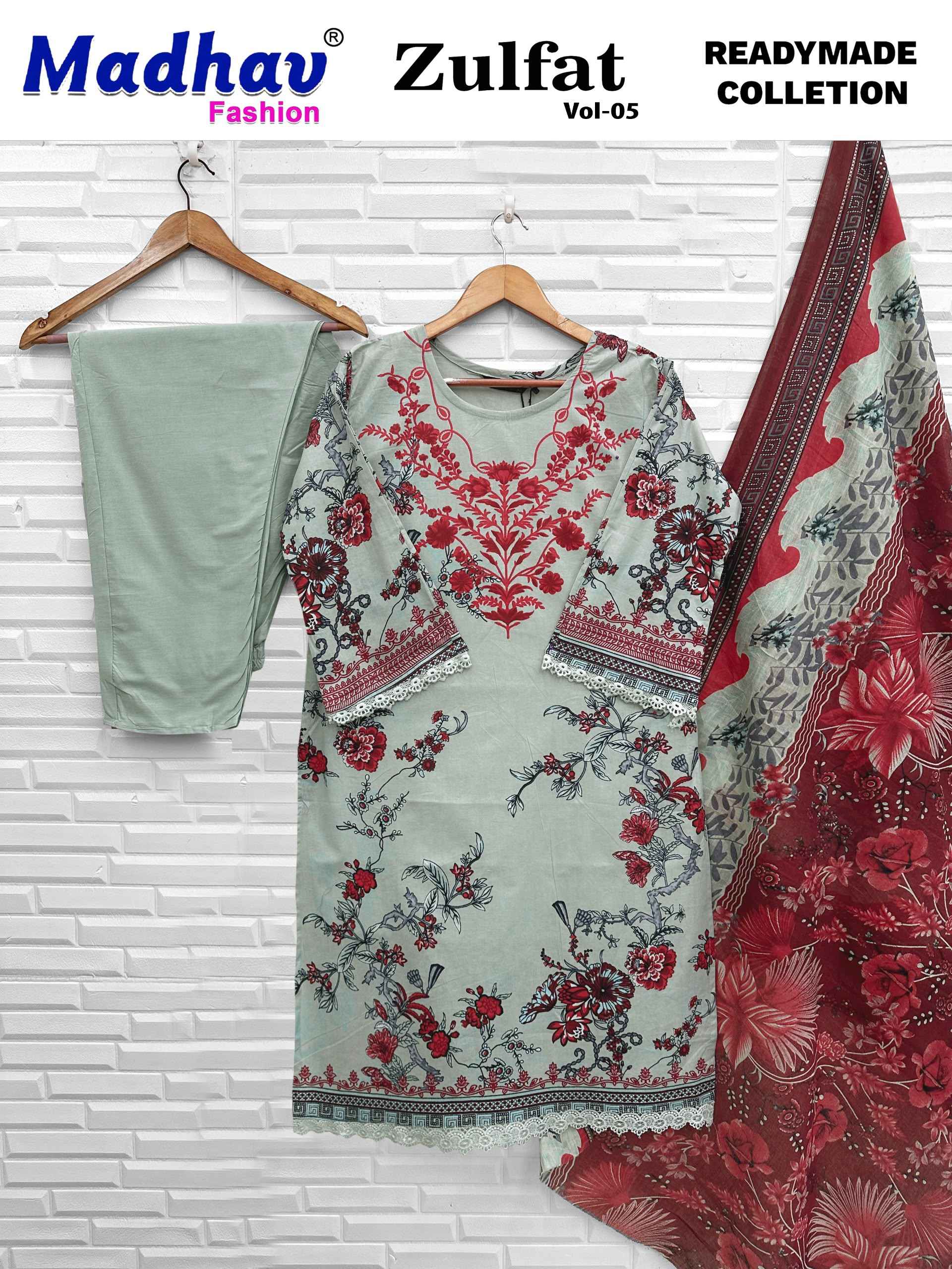 Madhav Fashion Zulfat Vol 5 Readymade Lawn Cotton Dress 6 pcs Catalogue