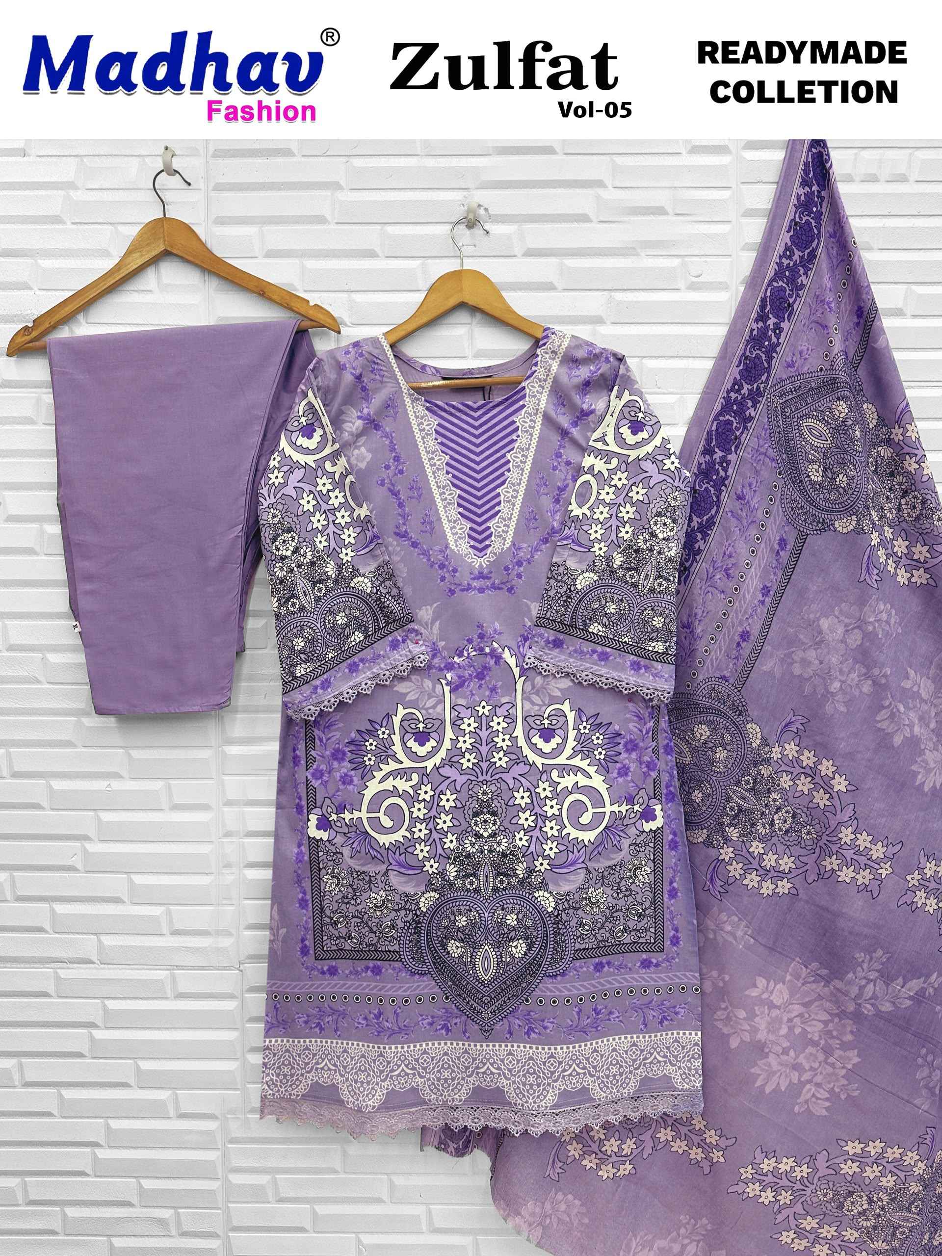 Madhav Fashion Zulfat Vol 5 Readymade Lawn Cotton Dress 6 pcs Catalogue