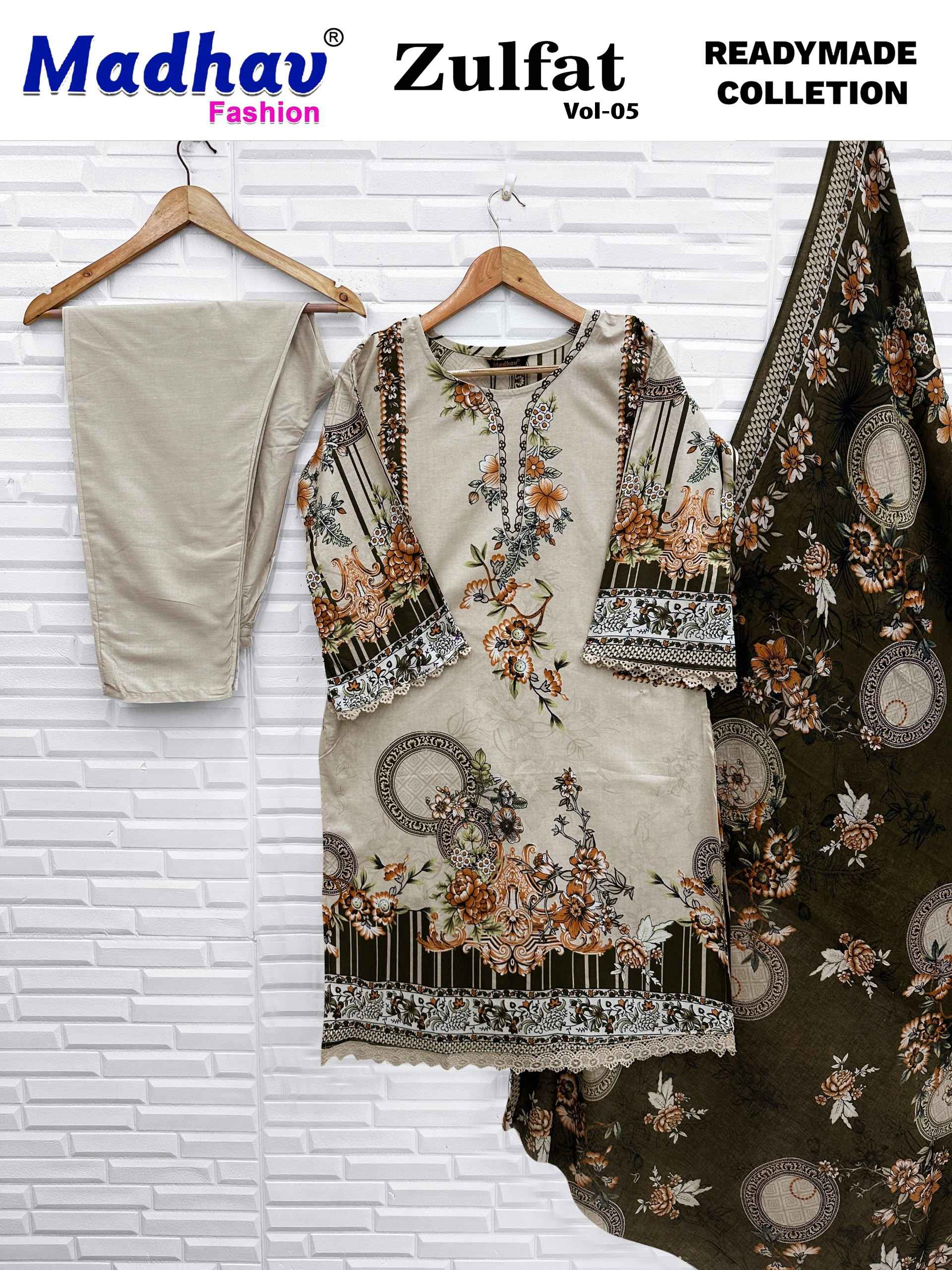 Madhav Fashion Zulfat Vol 5 Readymade Lawn Cotton Dress 6 pcs Catalogue