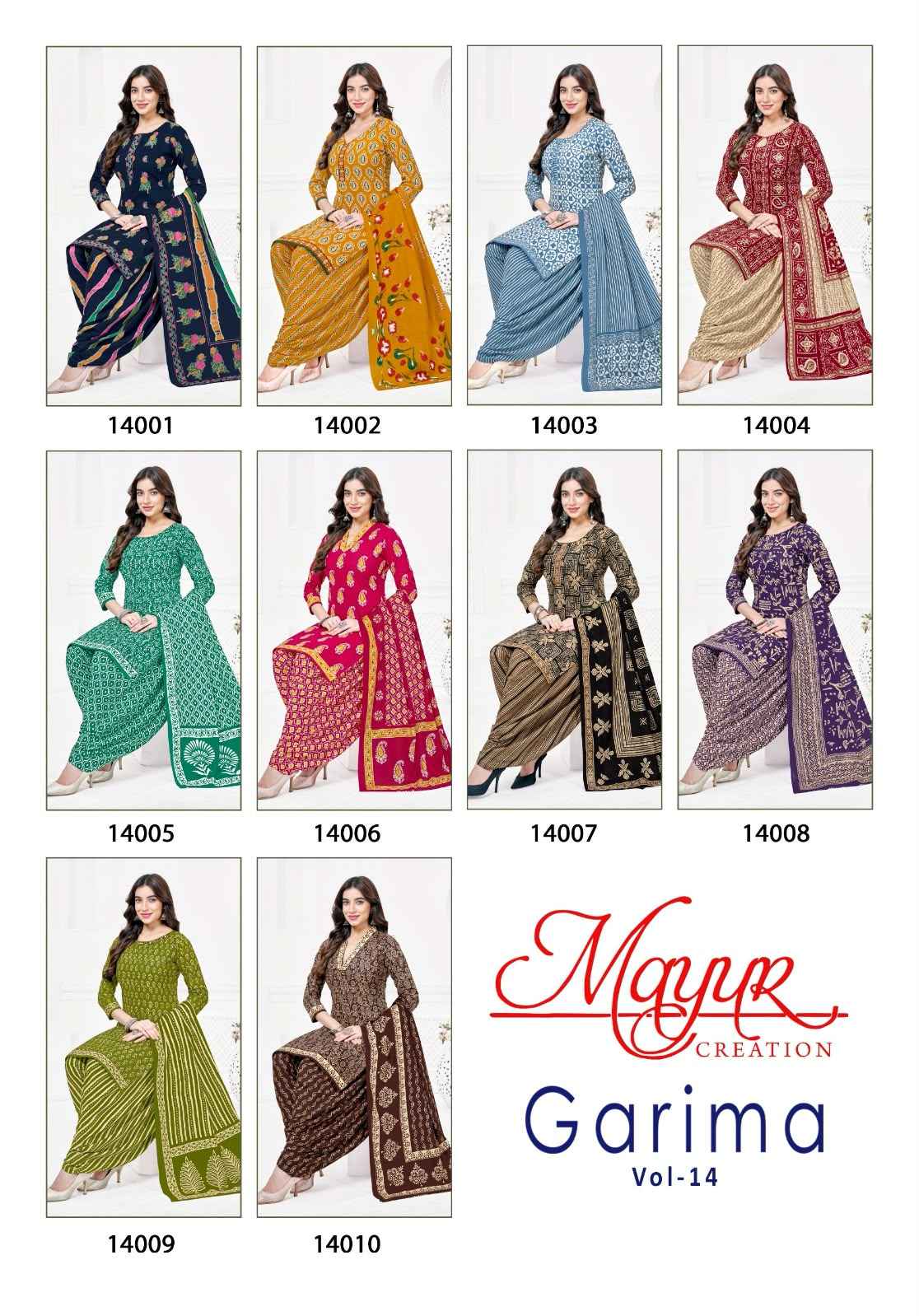 Mayur Creation Garima Vol 14 Readymade Cotton Dress 10 pcs Catalogue