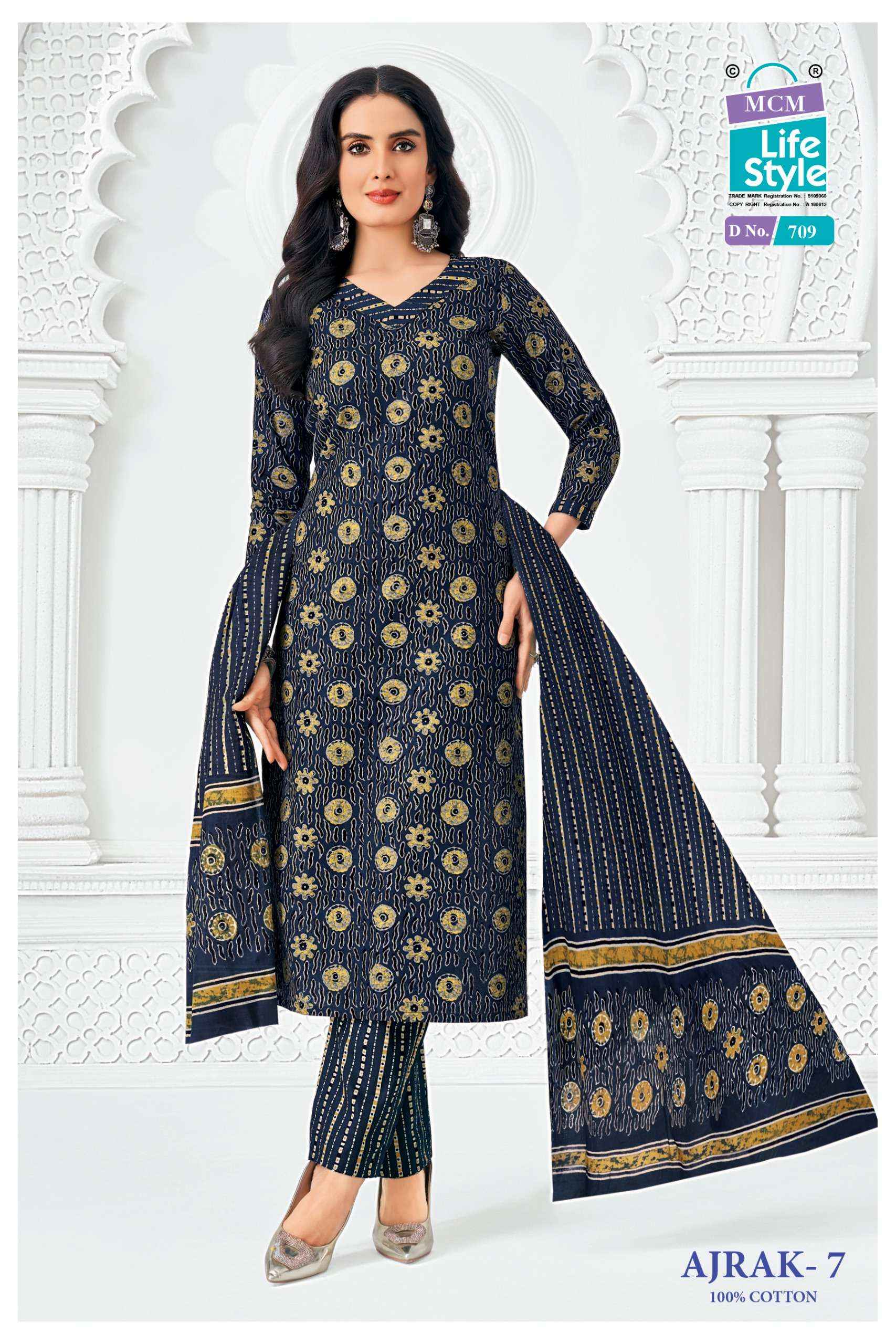 MCM Lifestyle Ajrak Vol 7 Readymade Cotton Dress 10 pcs Catalogue