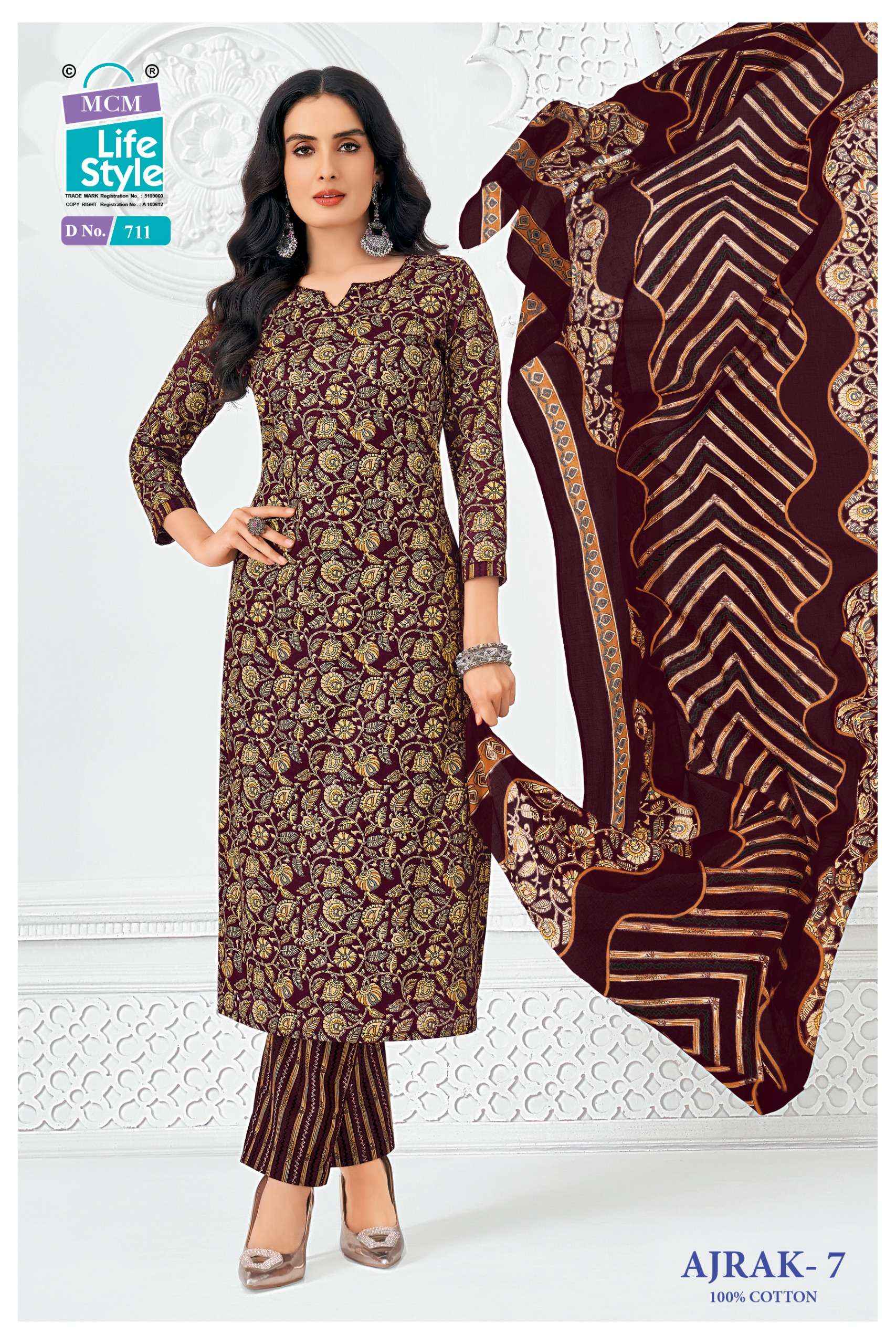 MCM Lifestyle Ajrak Vol 7 Readymade Cotton Dress 10 pcs Catalogue