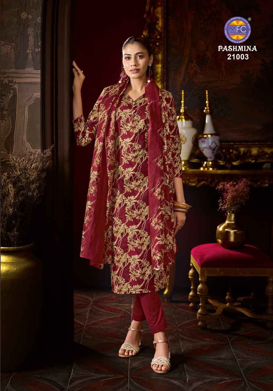 MFC Pashmina Vol 21 Cotton Dress Material 12 pcs Catalogue
