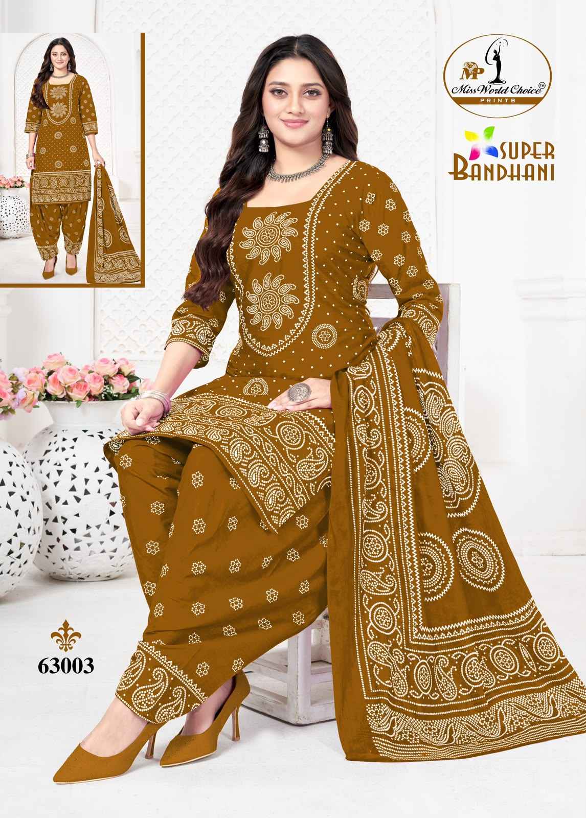 Miss World Choice Super Bandhani Vol 63 Cotton Dress Material 10 pcs Catalogue