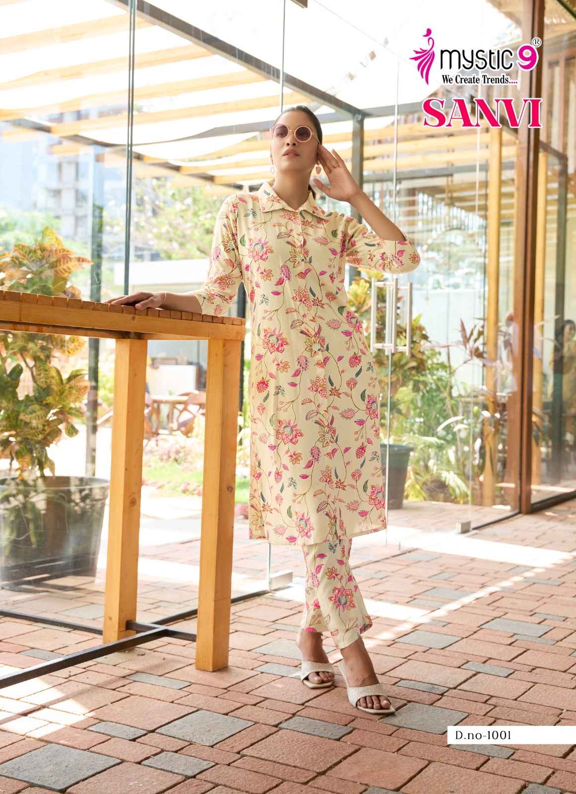 Mystic 9 Saanvi Vol 1 Viscouse Co Ord Set 10 pcs Catalogue