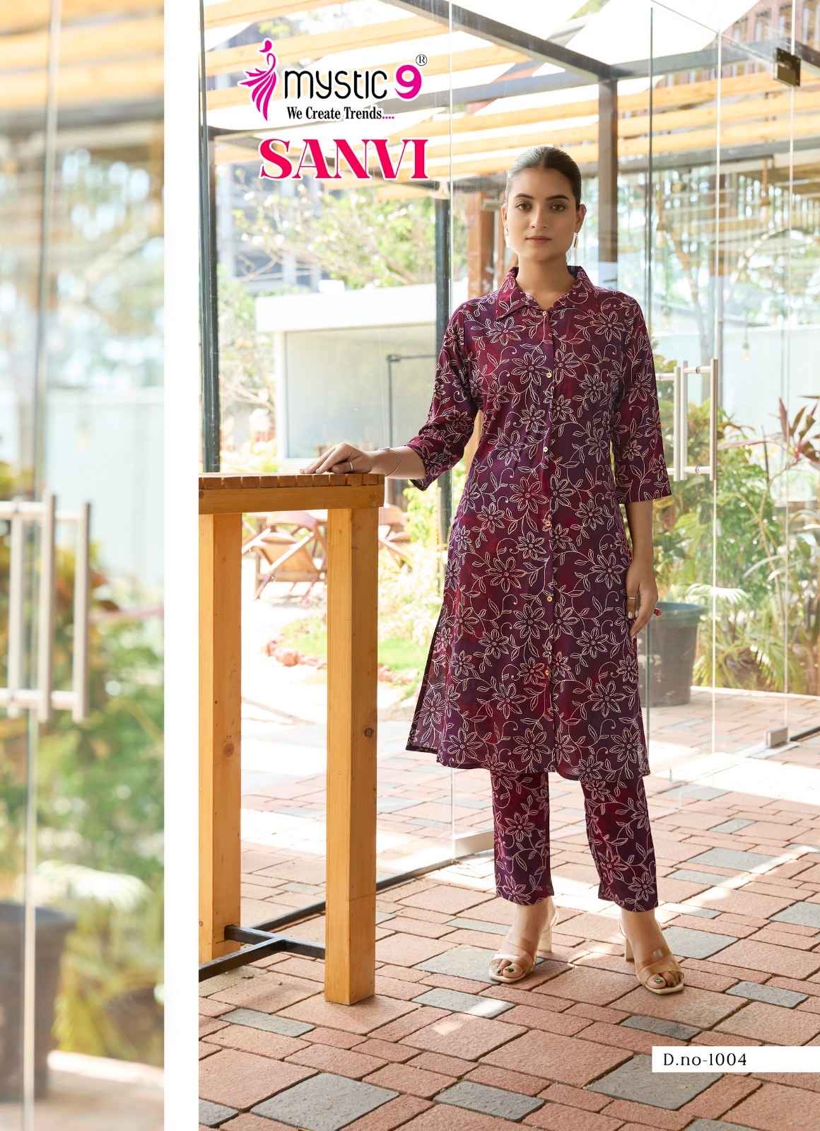 Mystic 9 Saanvi Vol 1 Viscouse Co Ord Set 10 pcs Catalogue