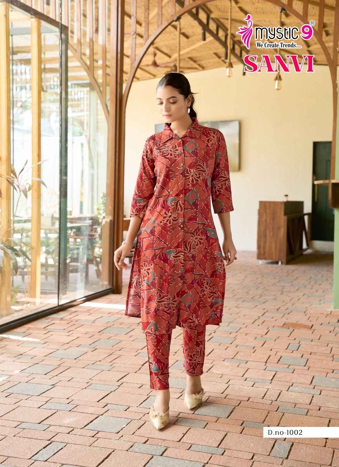 Mystic 9 Saanvi Vol 1 Viscouse Co Ord Set 10 pcs Catalogue