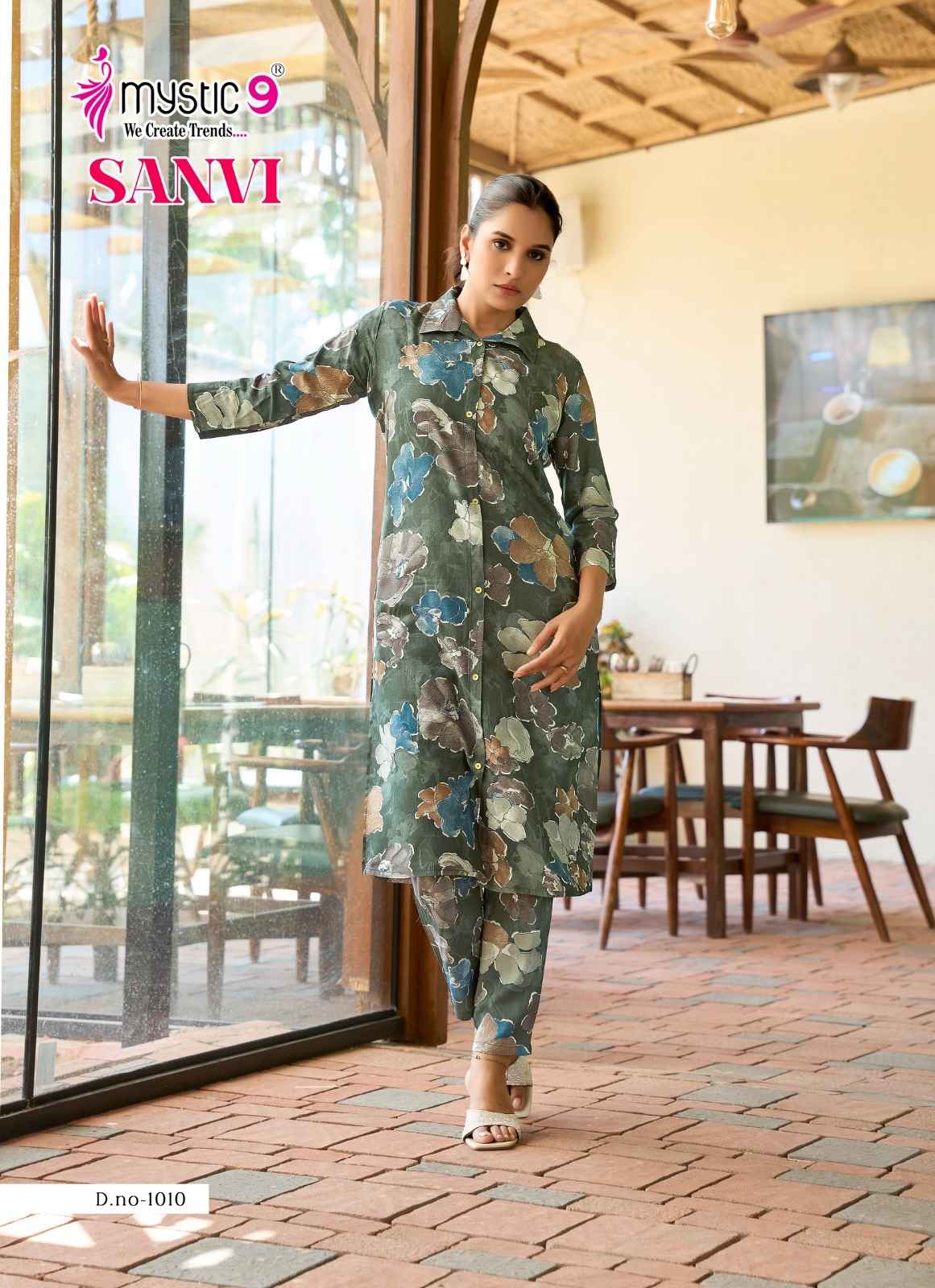 Mystic 9 Saanvi Vol 1 Viscouse Co Ord Set 10 pcs Catalogue