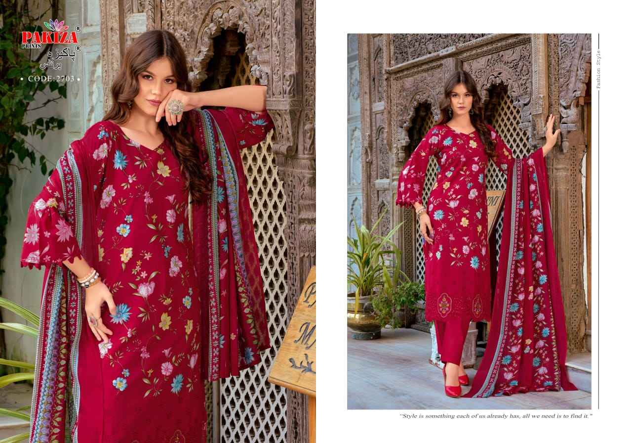 Pakiza Prints Gulnawaz Vol 27 Lawn Cotton Dress Material 4 pcs Catalogue