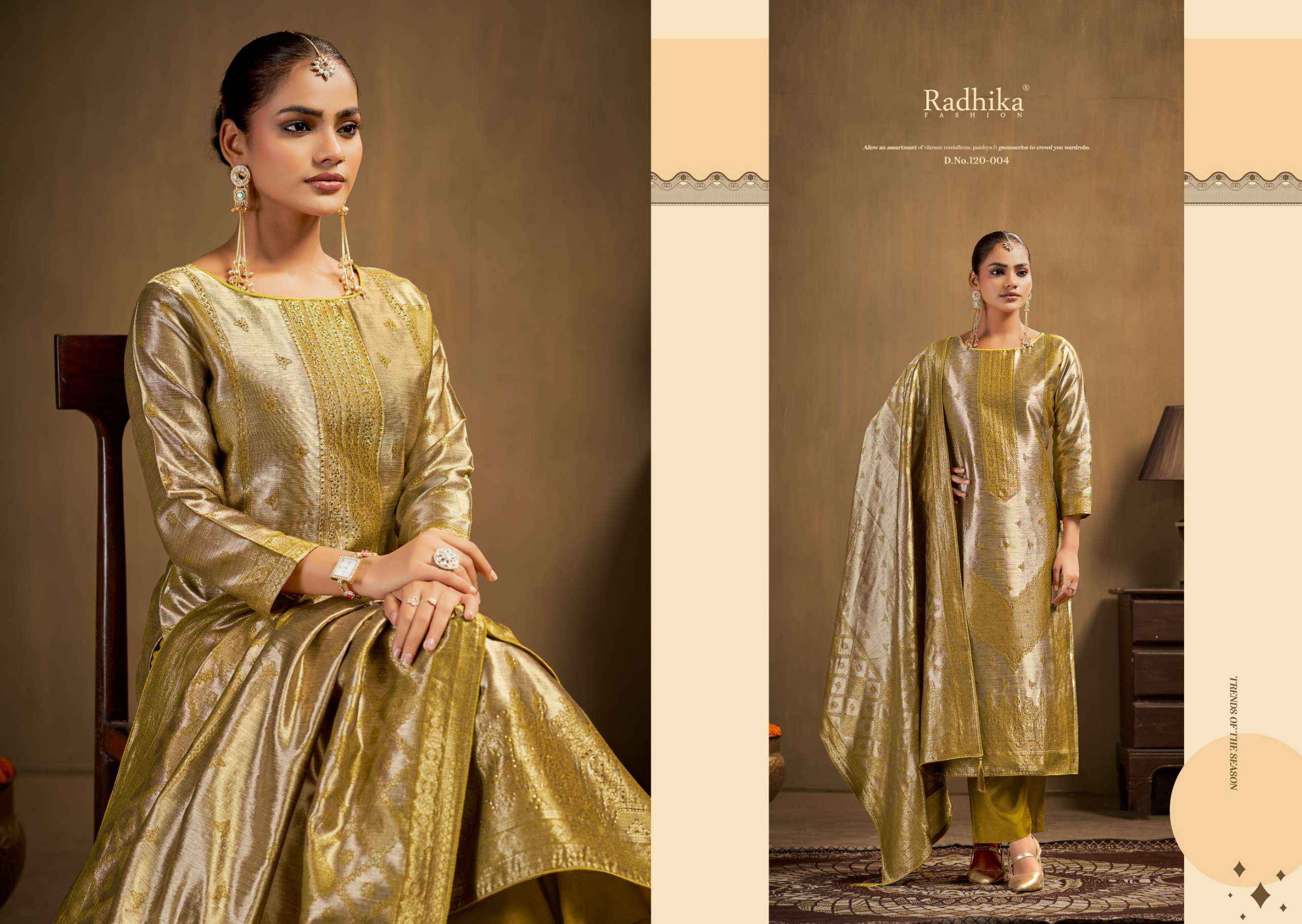 Radhika Fashion Azara Advance Banarashi Adah Vol 1 Jacquard Dress Material 6 pcs Catalogue