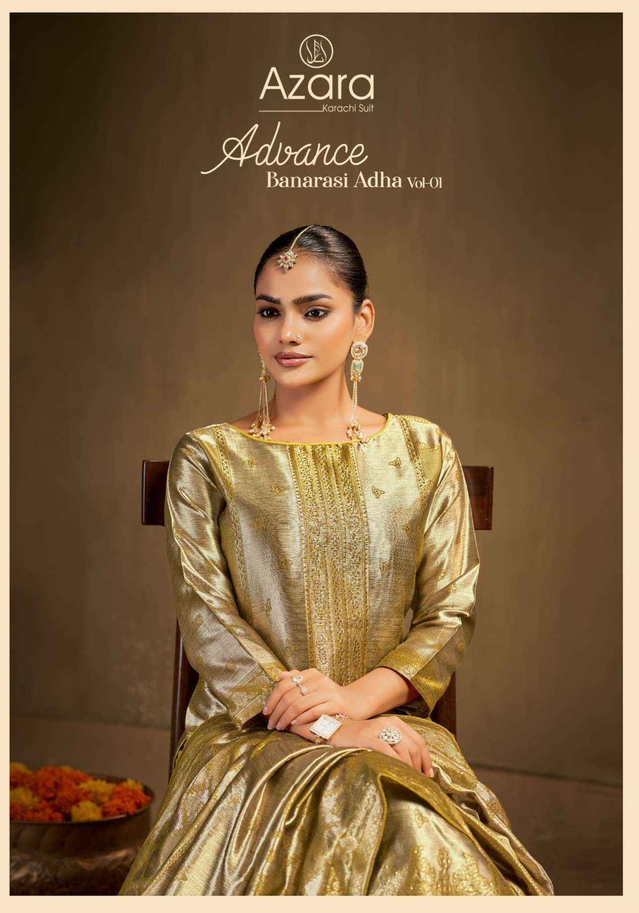 Radhika Fashion Azara Advance Banarashi Adah Vol 1 Jacquard Dress Material 6 pcs Catalogue