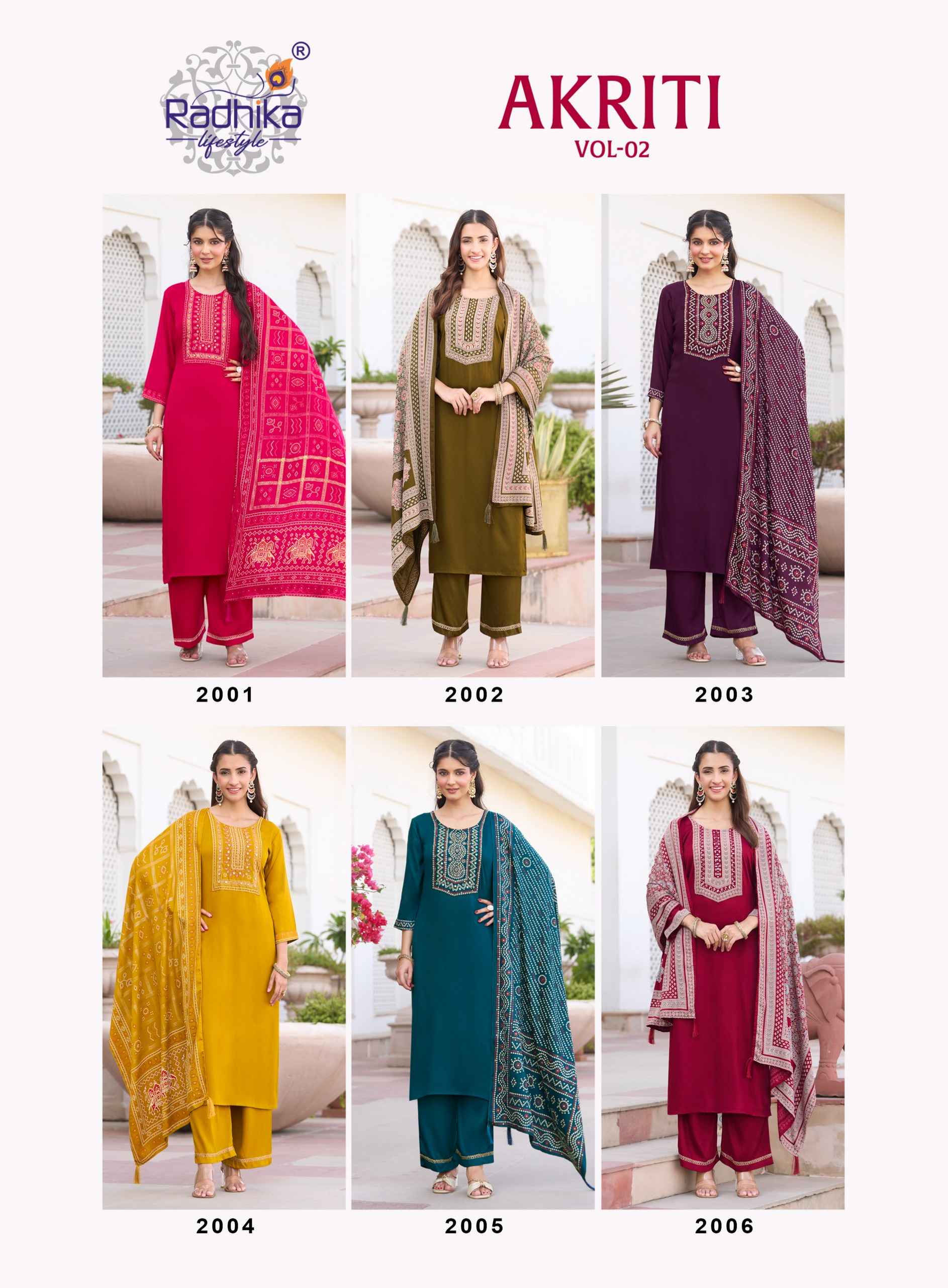 Radhika Lifestyle Akriti Vol 2 Gajji Silk Kurti Comb 6 pcs Catalogue