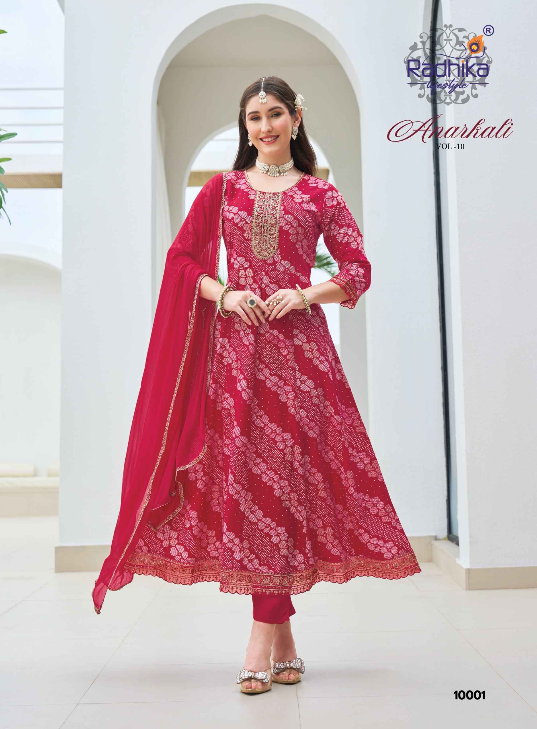 Radhika Lifestyle Anarkali Vol 10 Reyon Kurti Combo 6 pcs Catalogue