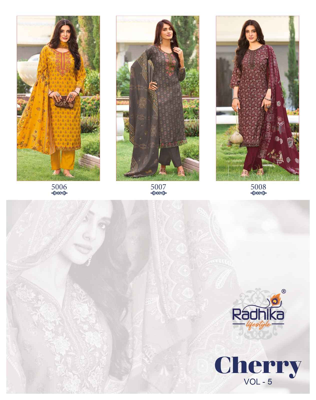 Radhika Lifestyle Cherry Vol 5 Modal Kurti Combo 8 pcs Catalogue