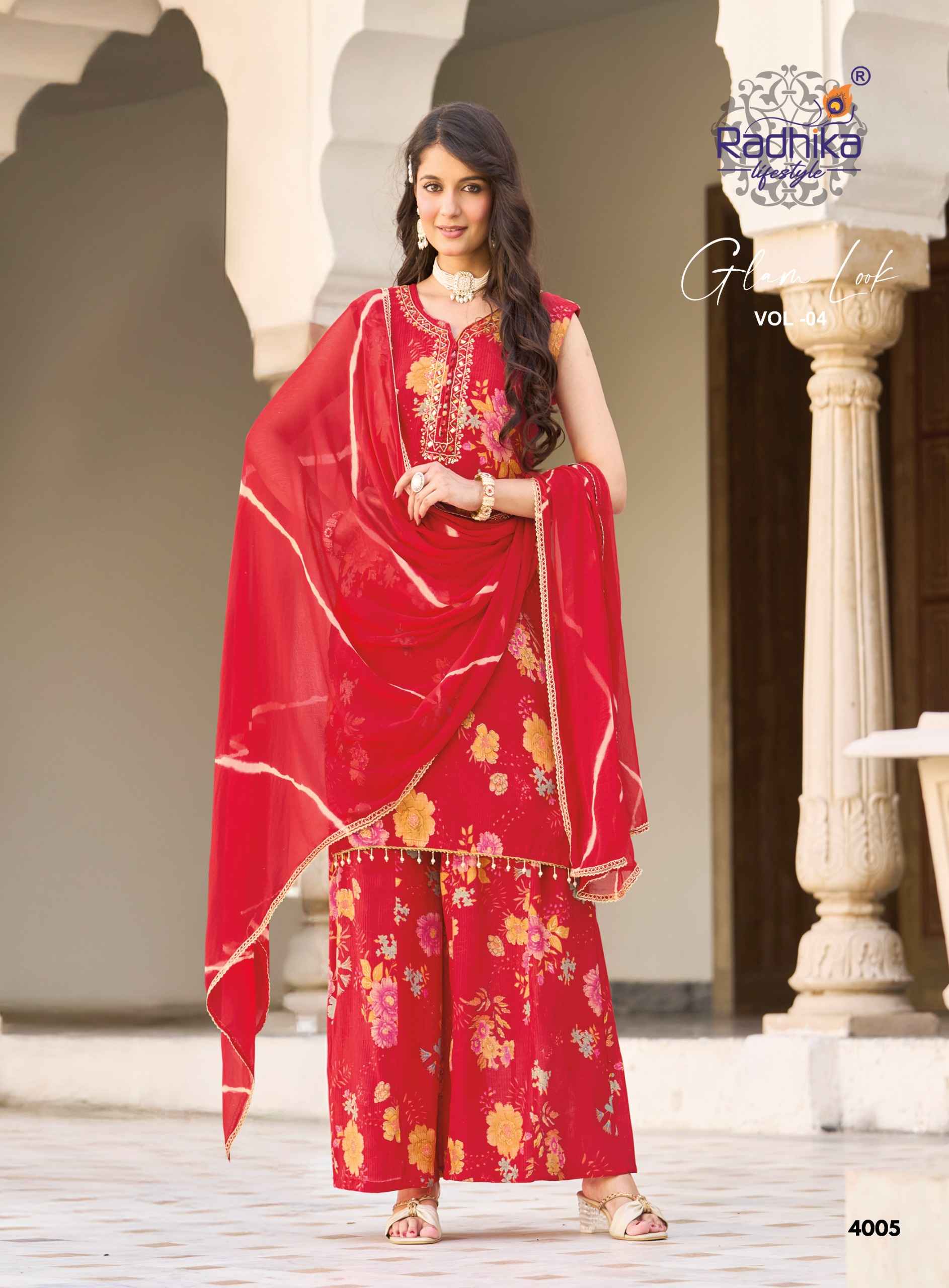 Radhika Lifestyle Glam Look Vol 4 Milano Silk Kurti Combo 6 pcs Catalogue