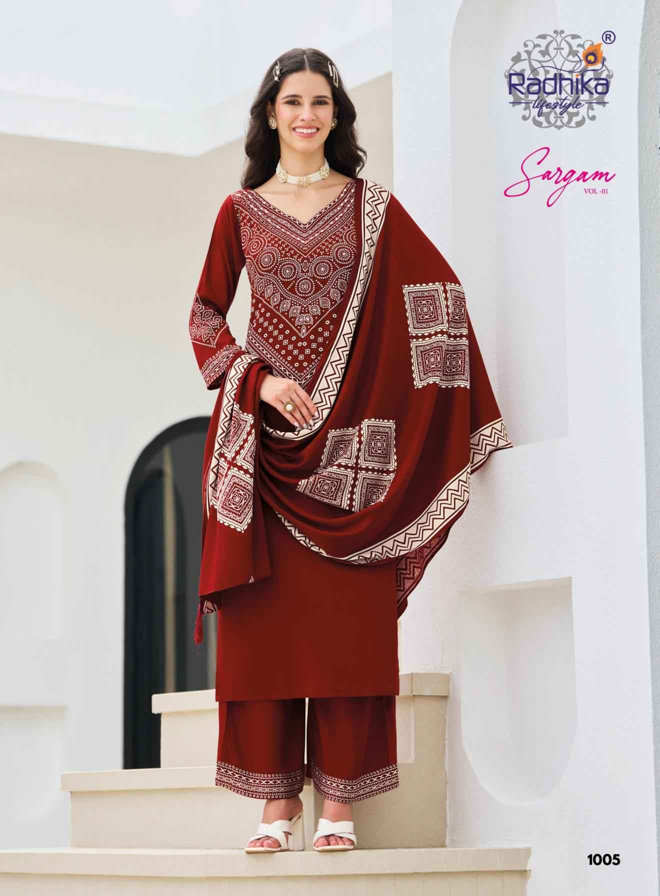 Radhika Lifestyle Sargam Vol 1 Gajji Silk Kurti Combo 6 pcs Catalogue