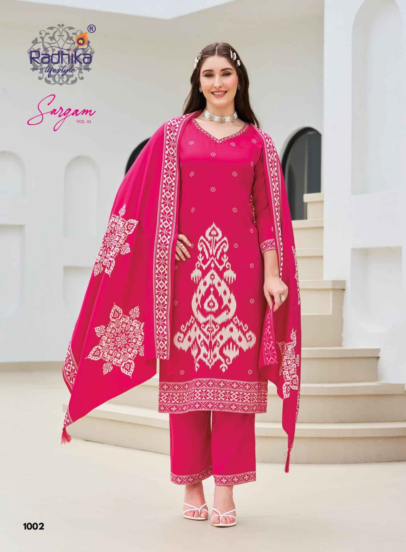 Radhika Lifestyle Sargam Vol 1 Gajji Silk Kurti Combo 6 pcs Catalogue