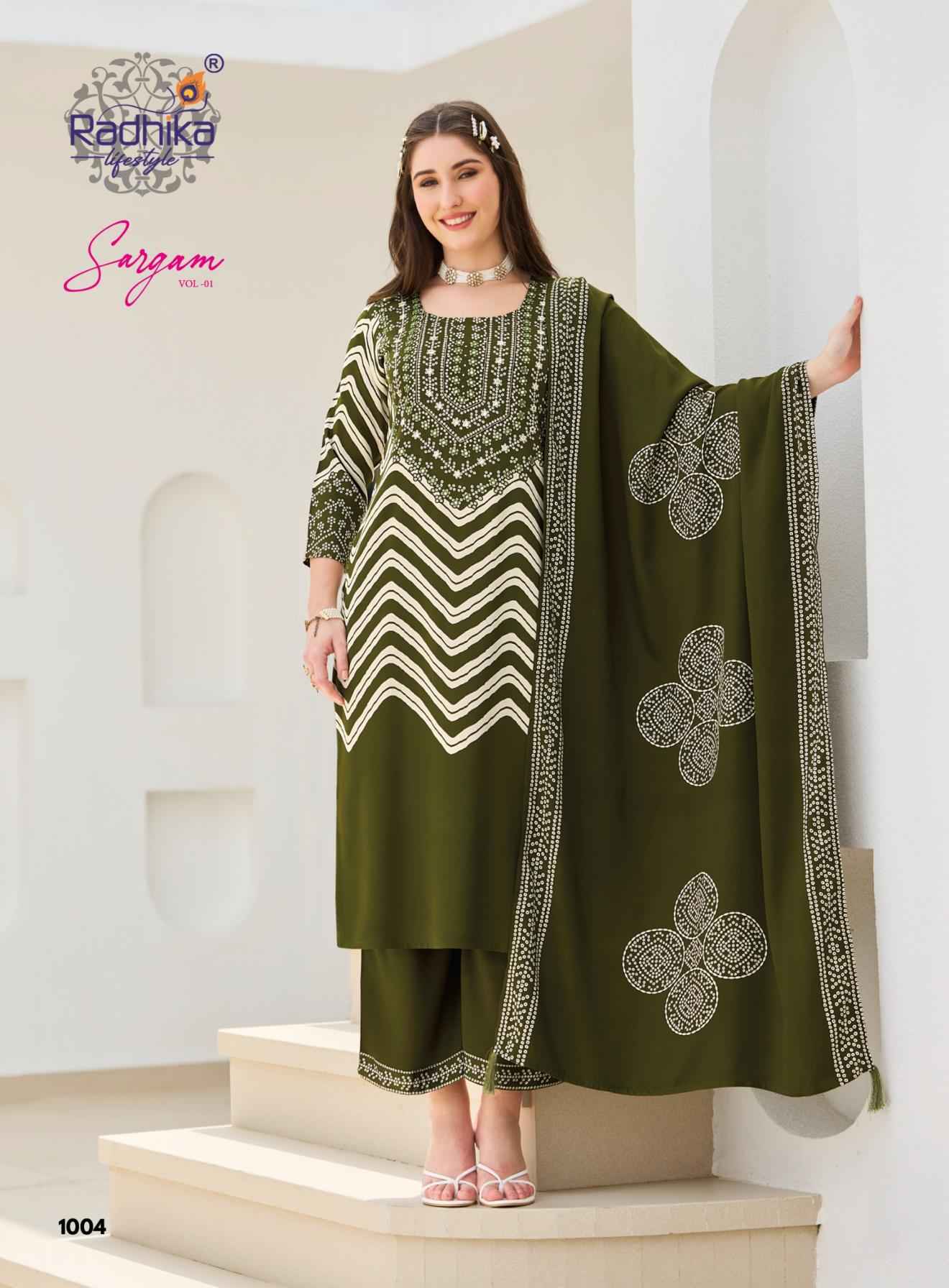 Radhika Lifestyle Sargam Vol 1 Gajji Silk Kurti Combo 6 pcs Catalogue