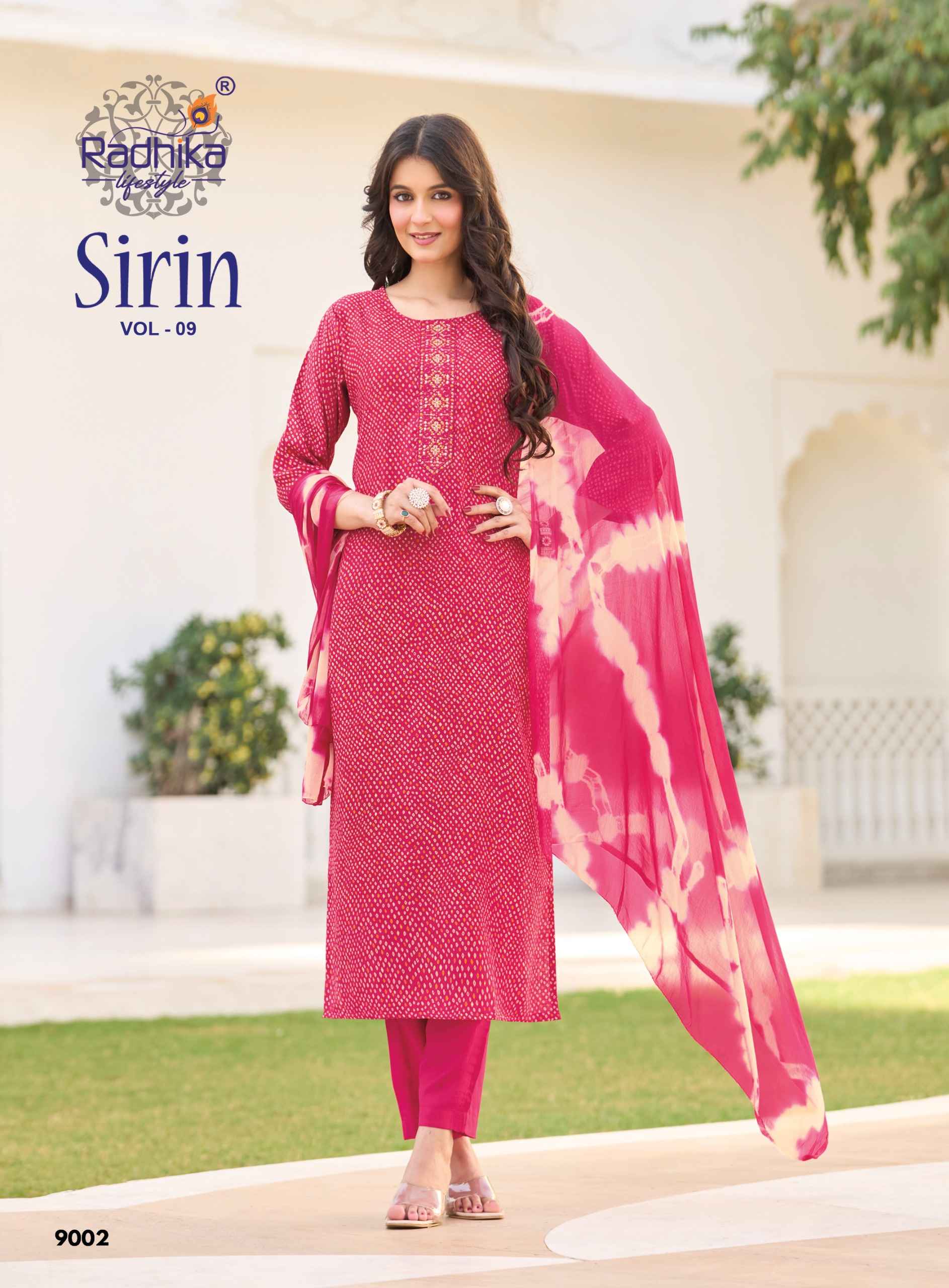 Radhika Lifestyle Sirin Vol 9 Vertican Foil Kurti Combo 8 pcs Catalogue