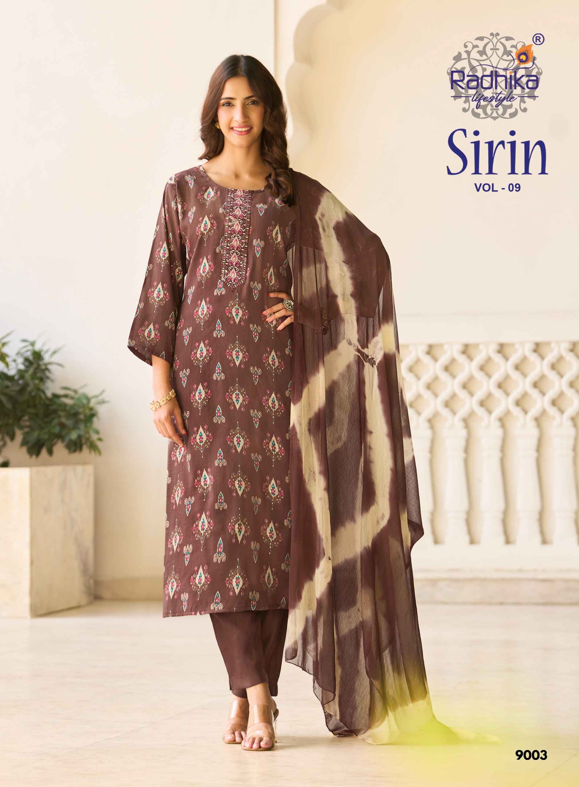 Radhika Lifestyle Sirin Vol 9 Vertican Foil Kurti Combo 8 pcs Catalogue
