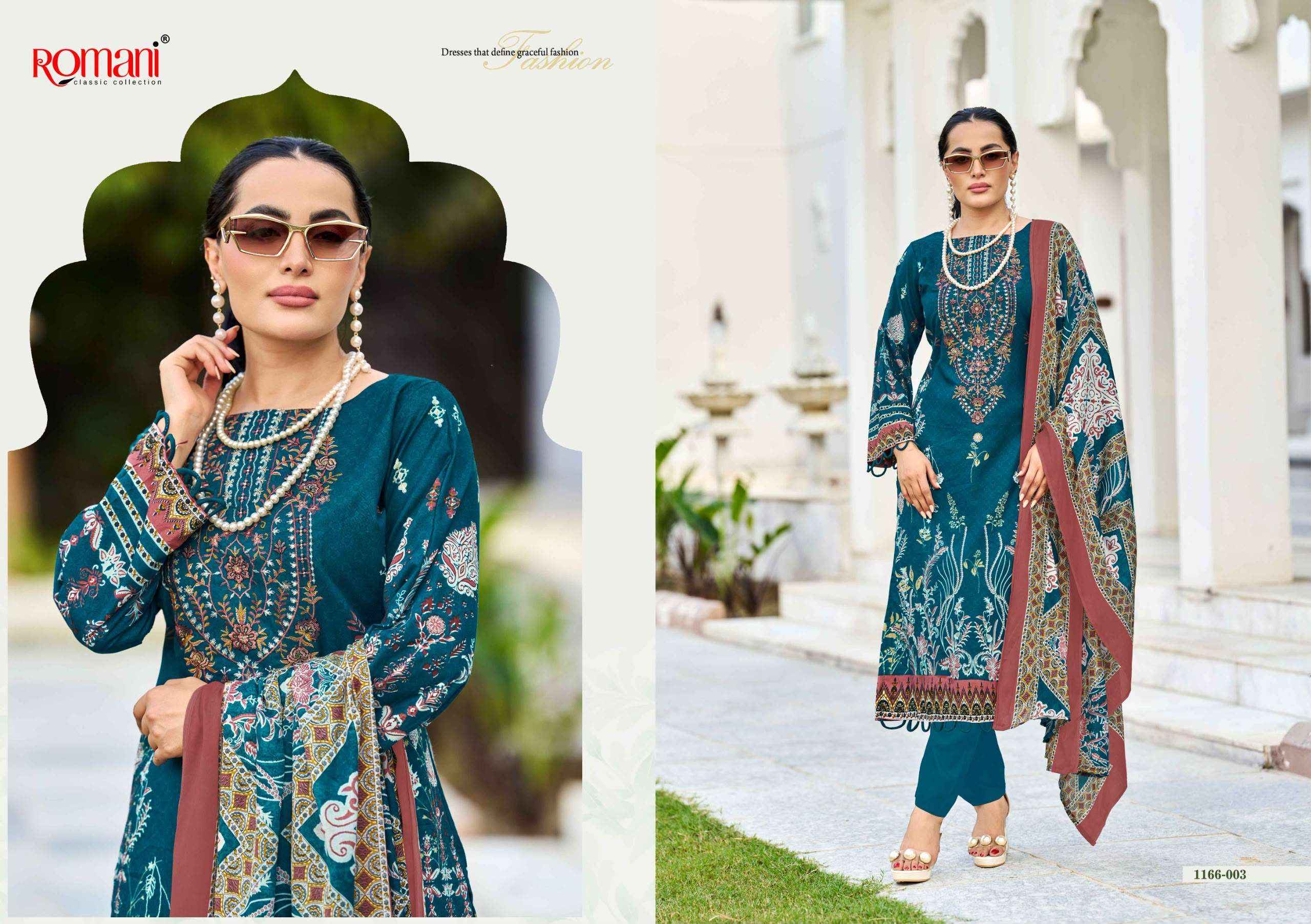 Romani Needle Wonder Vol 17 Cotton Dress Material 8 pcs Catalogue