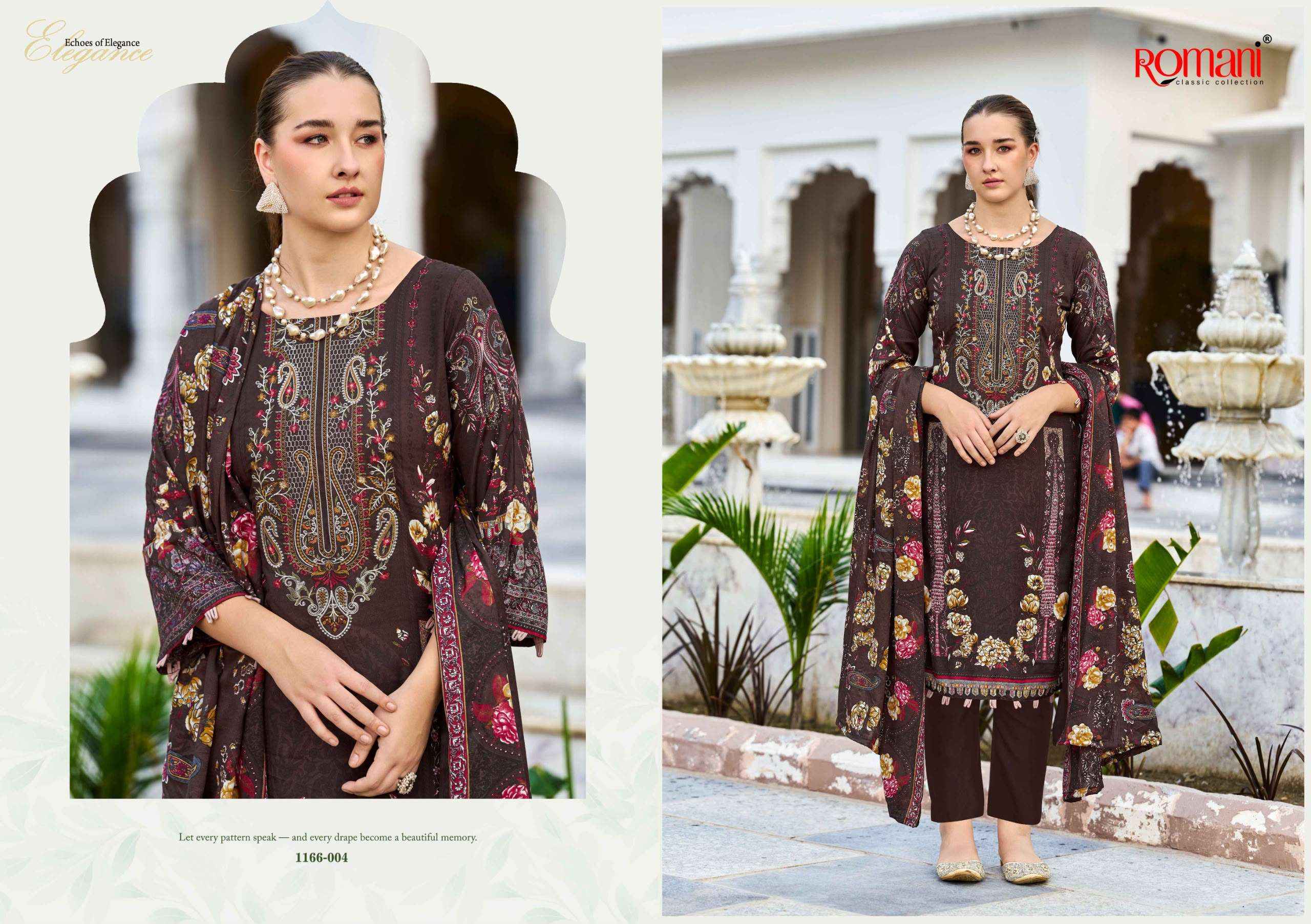 Romani Needle Wonder Vol 17 Cotton Dress Material 8 pcs Catalogue