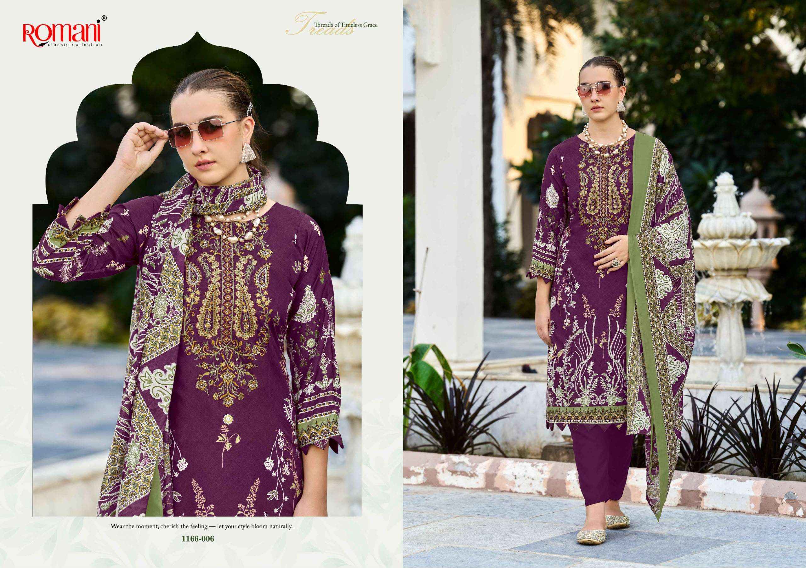 Romani Needle Wonder Vol 17 Cotton Dress Material 8 pcs Catalogue