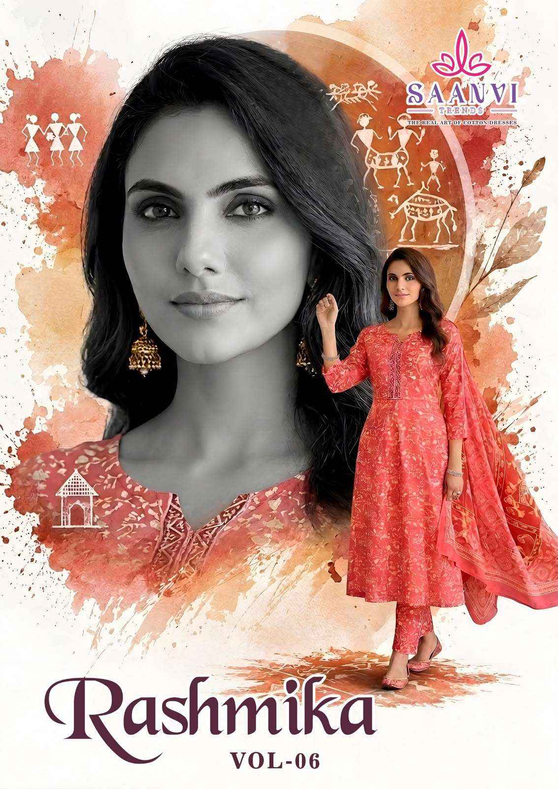 Saanvi Trends Rashmika Vol 6 Cotton Dress Material 8 pcs Catalogue