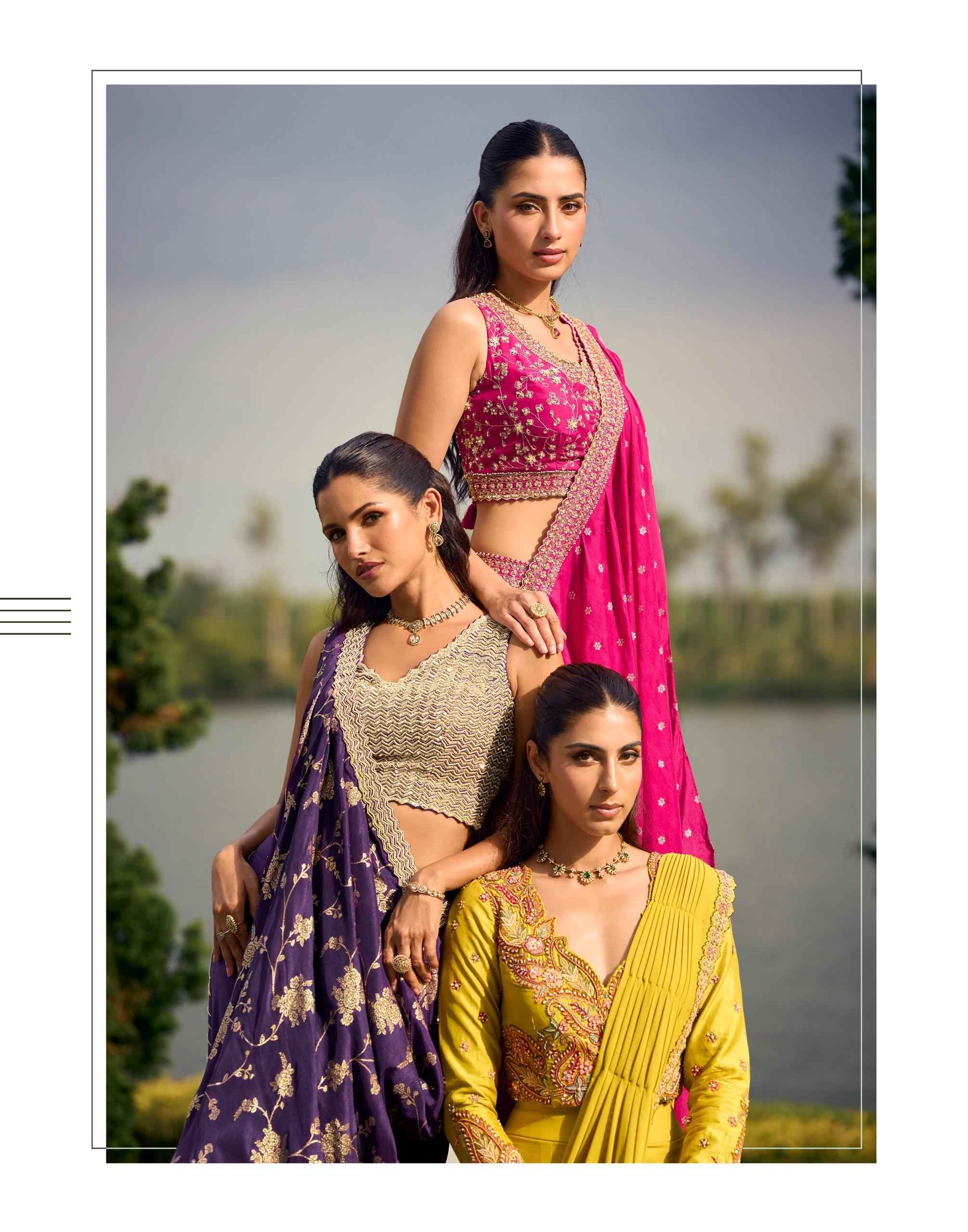 Sayuri Designer Pankudi Readymade Indo Weastern Viscose Jacquard Dress 3 pcs Catalogue