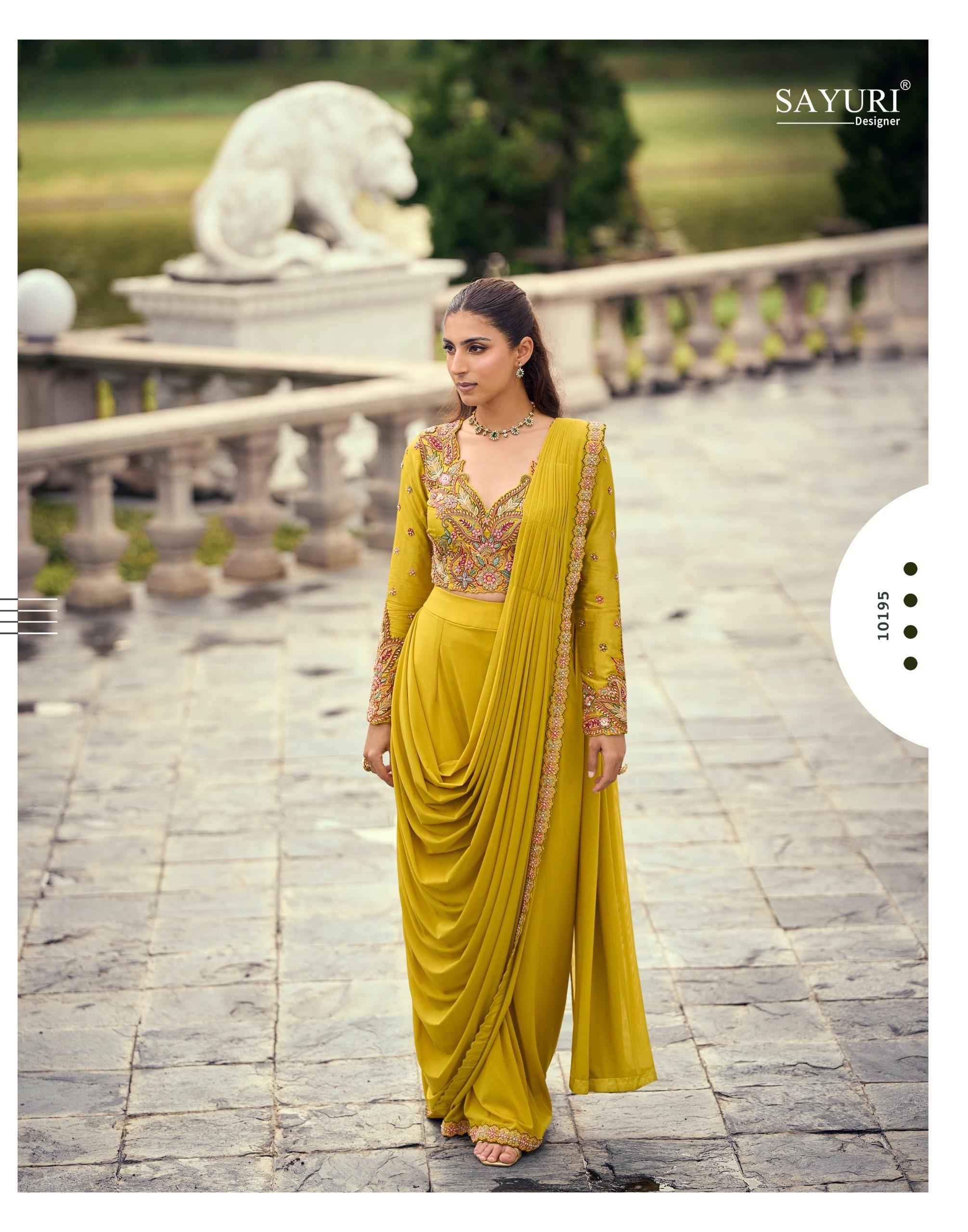 Sayuri Designer Pankudi Readymade Indo Weastern Viscose Jacquard Dress 3 pcs Catalogue